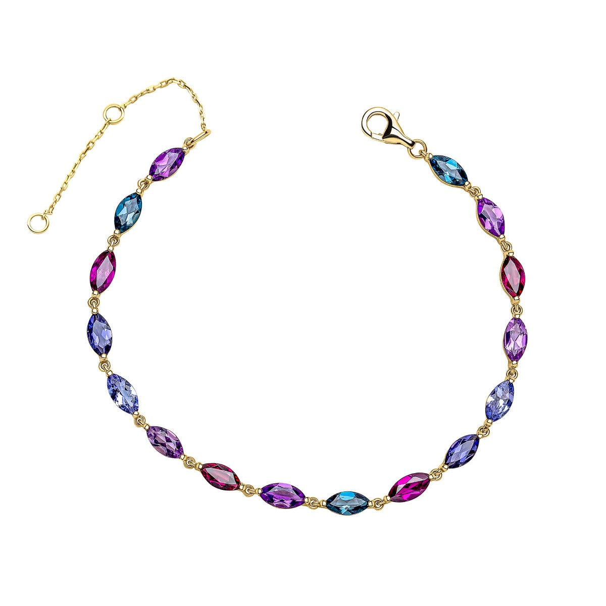 Semi-Precious Navette Tennis Bracelet