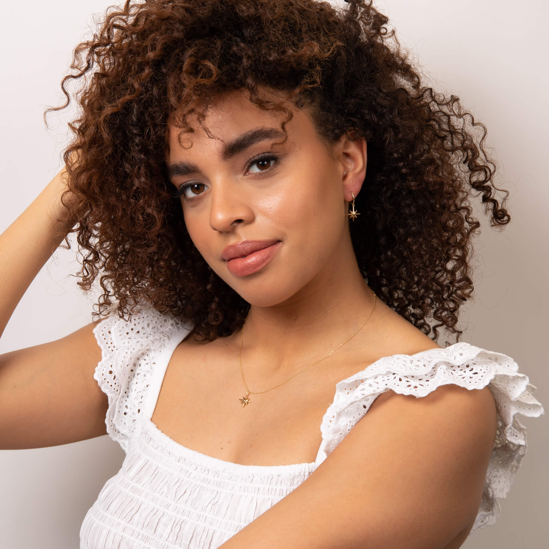 Starburst Charm Hoop Earrings