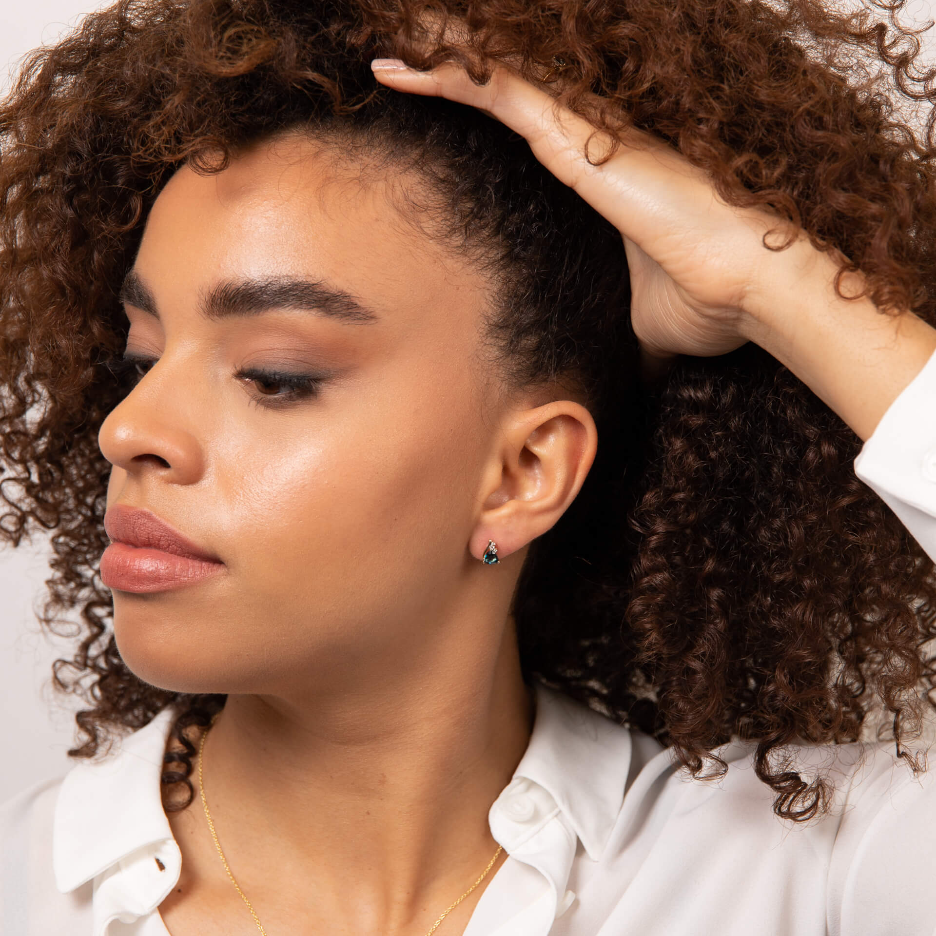 Trillion Semi-Precious Stud Earrings