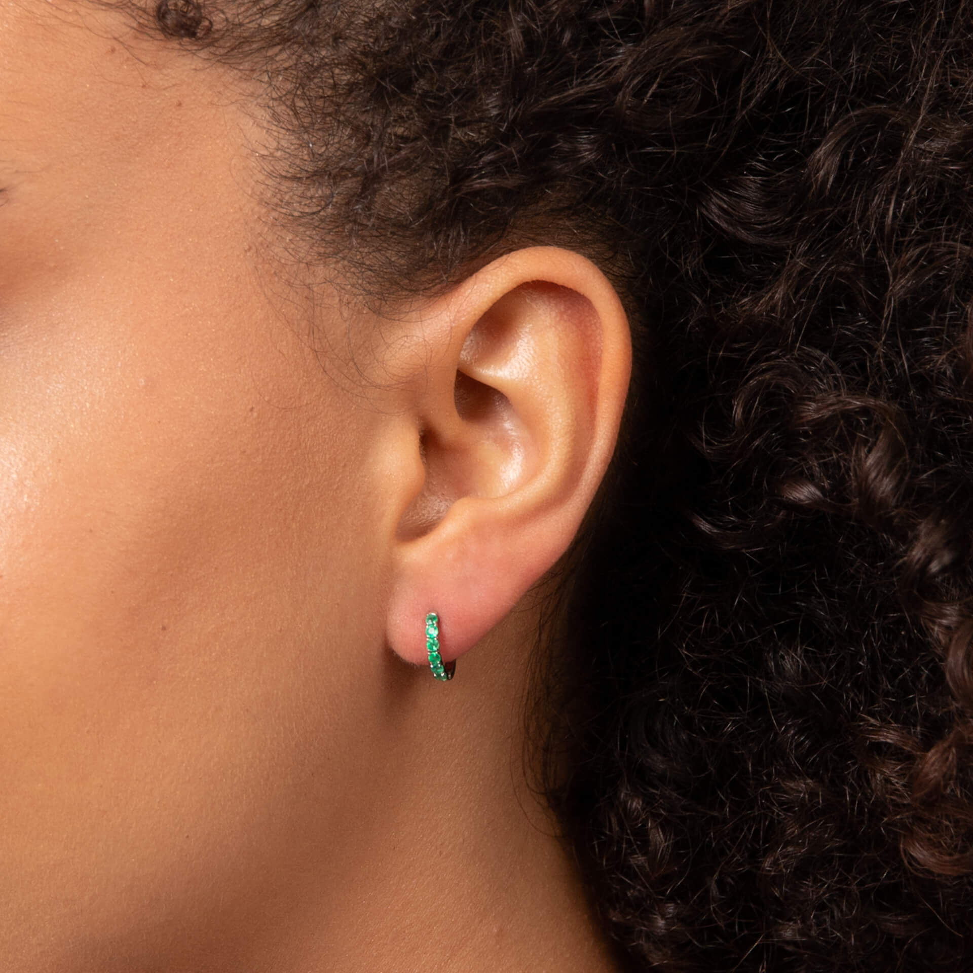 Precious Stone Hoop Earrings