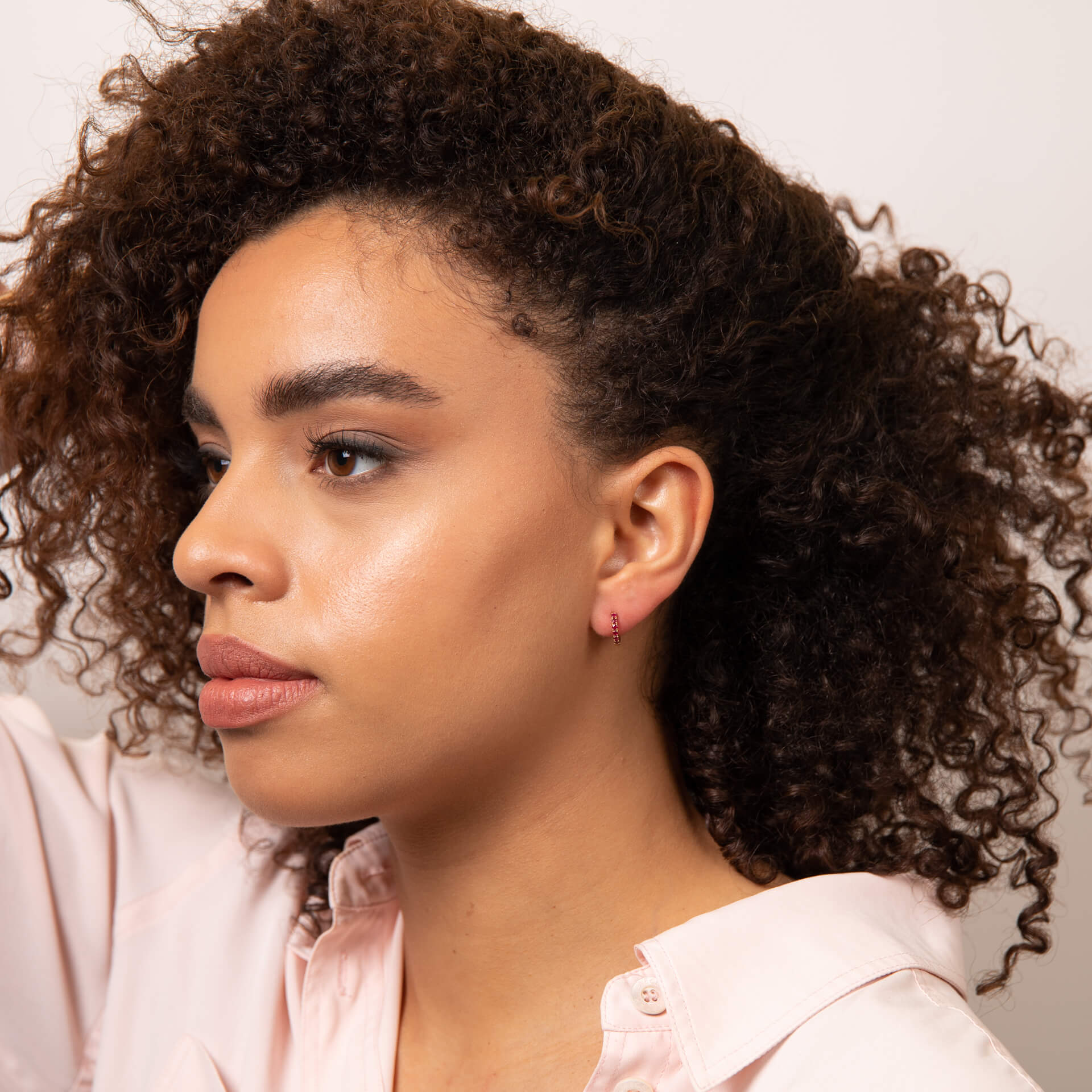 Precious Stone Hoop Earrings