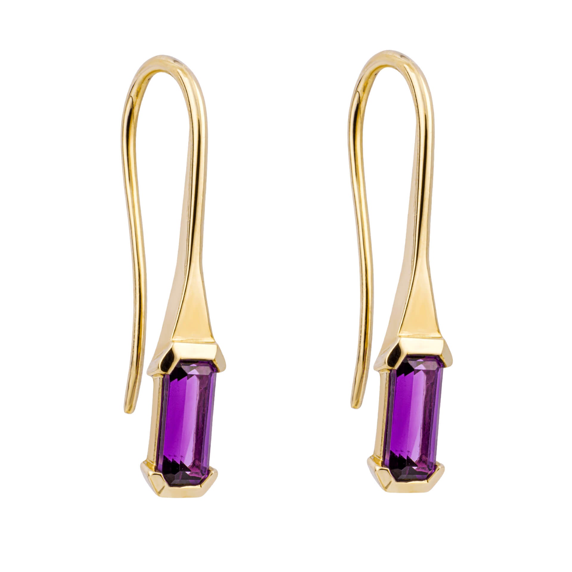 Elongated Semi-Precious Hook Earrings