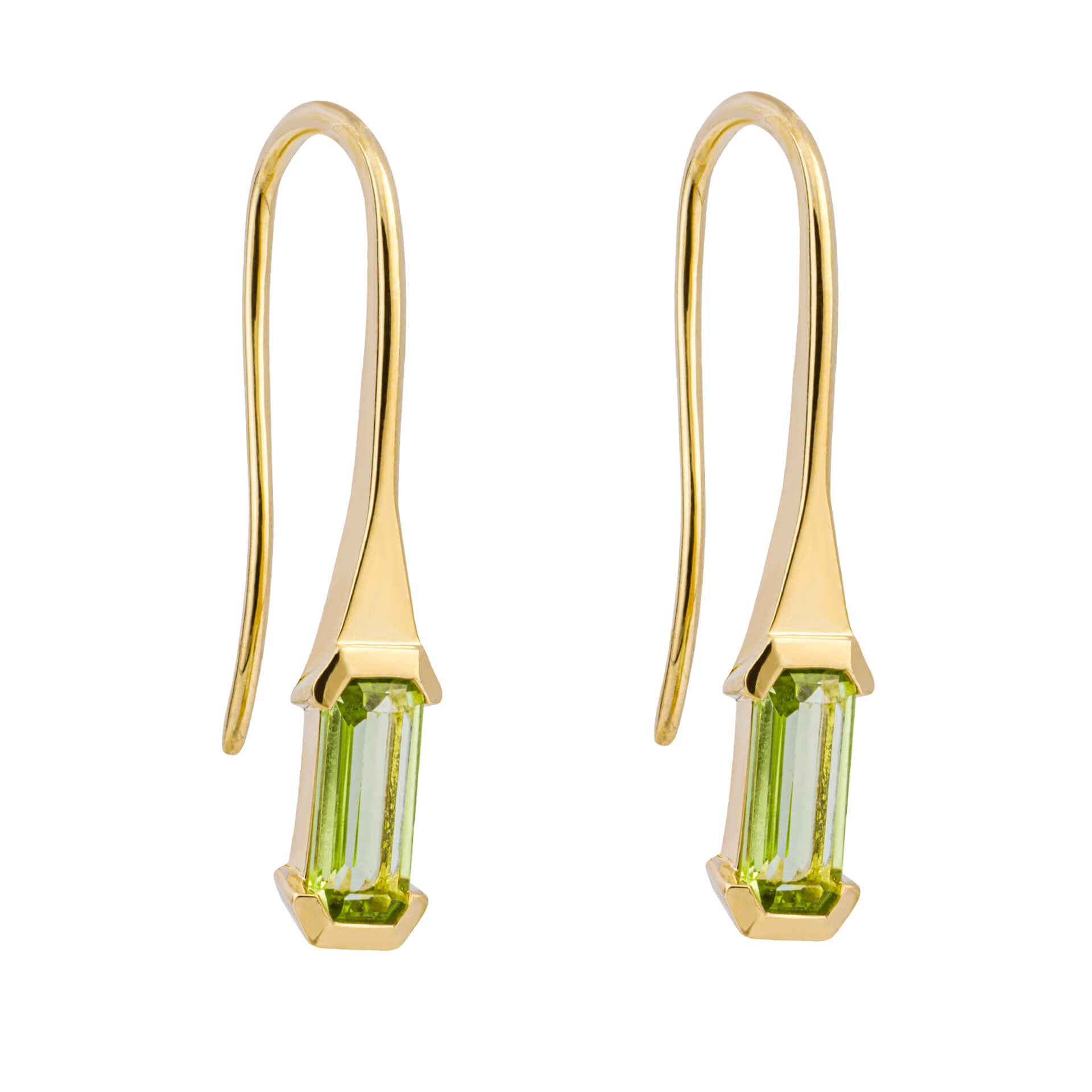 Elongated Semi-Precious Hook Earrings