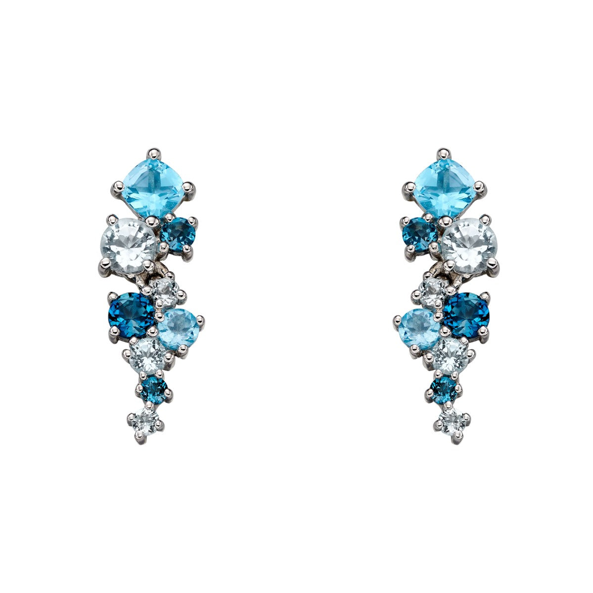 Scatter Earrings with Blue Topaz
