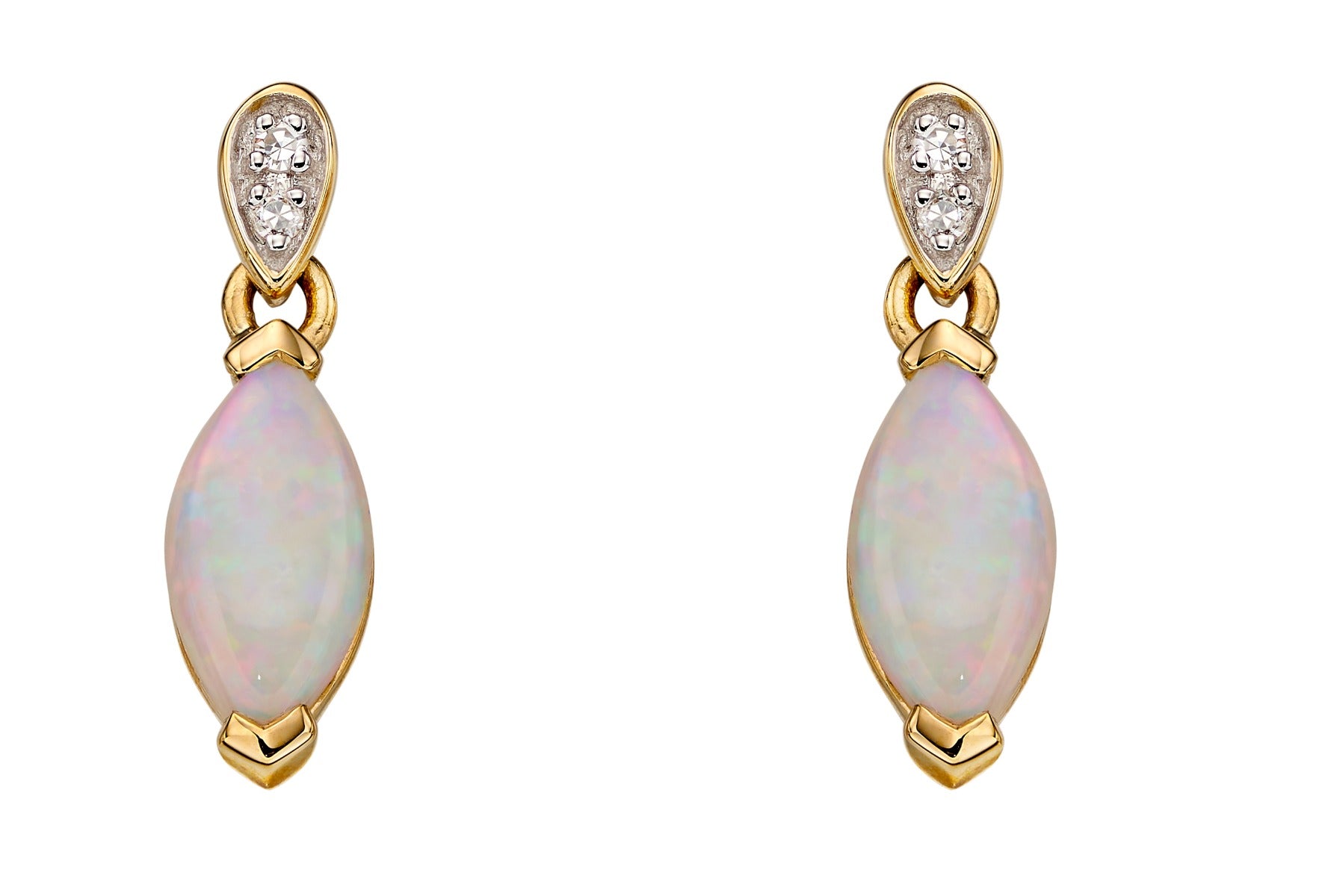 Opal Drop Earrings with Diamond