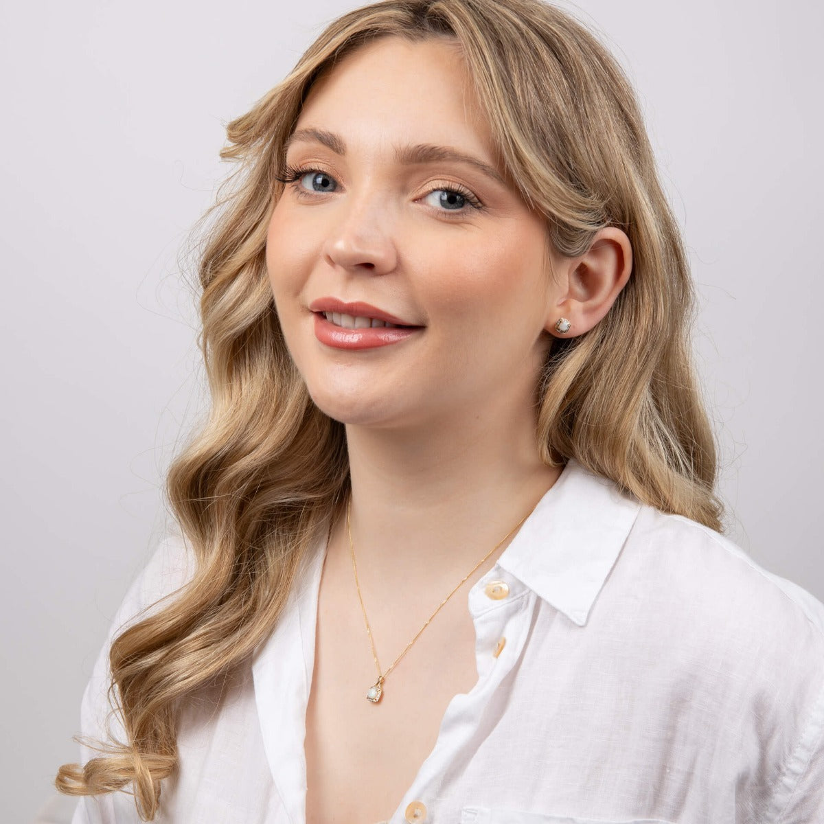 Semi-Precious Earrings with Diamond Surround