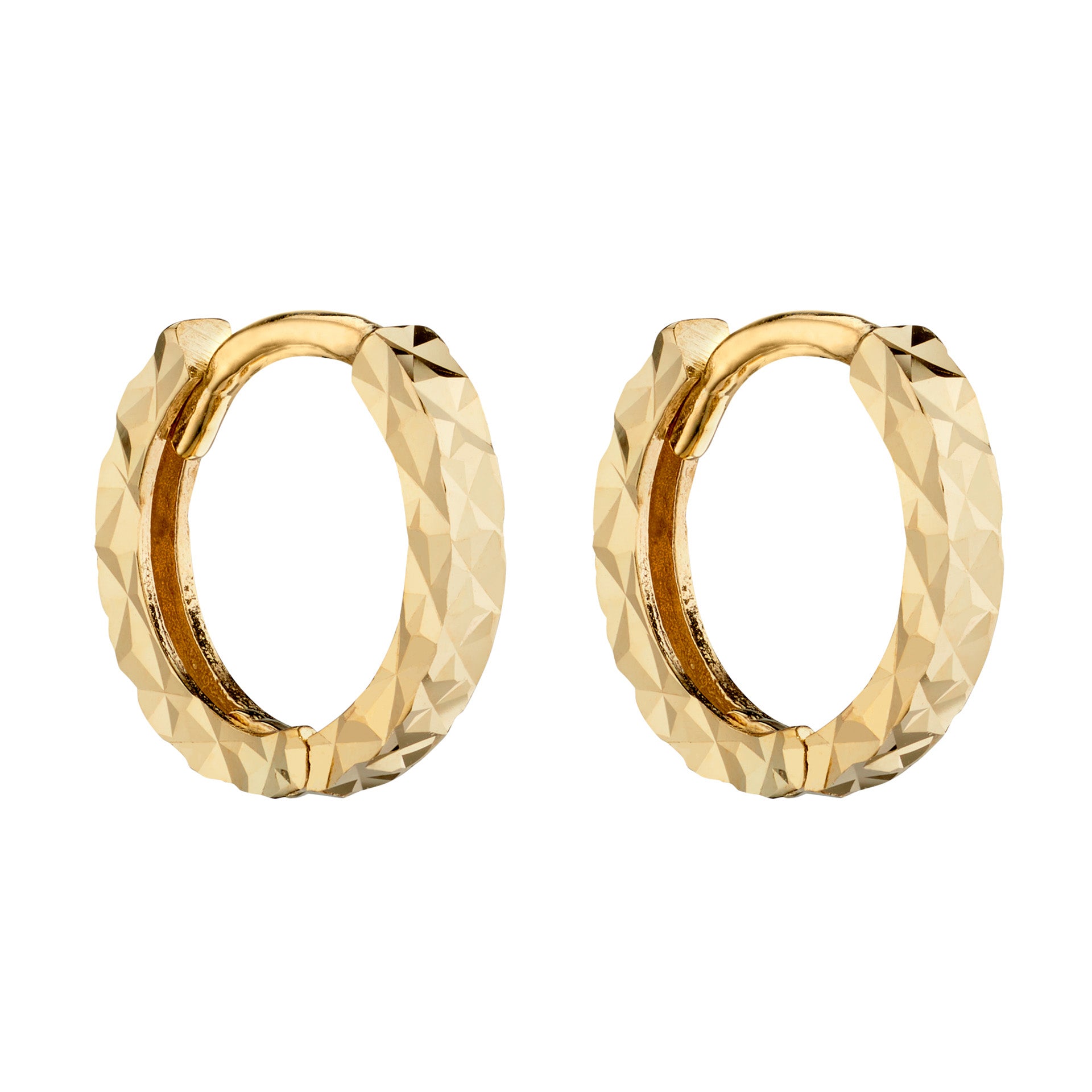 Diamond Cut Hoop Earrings