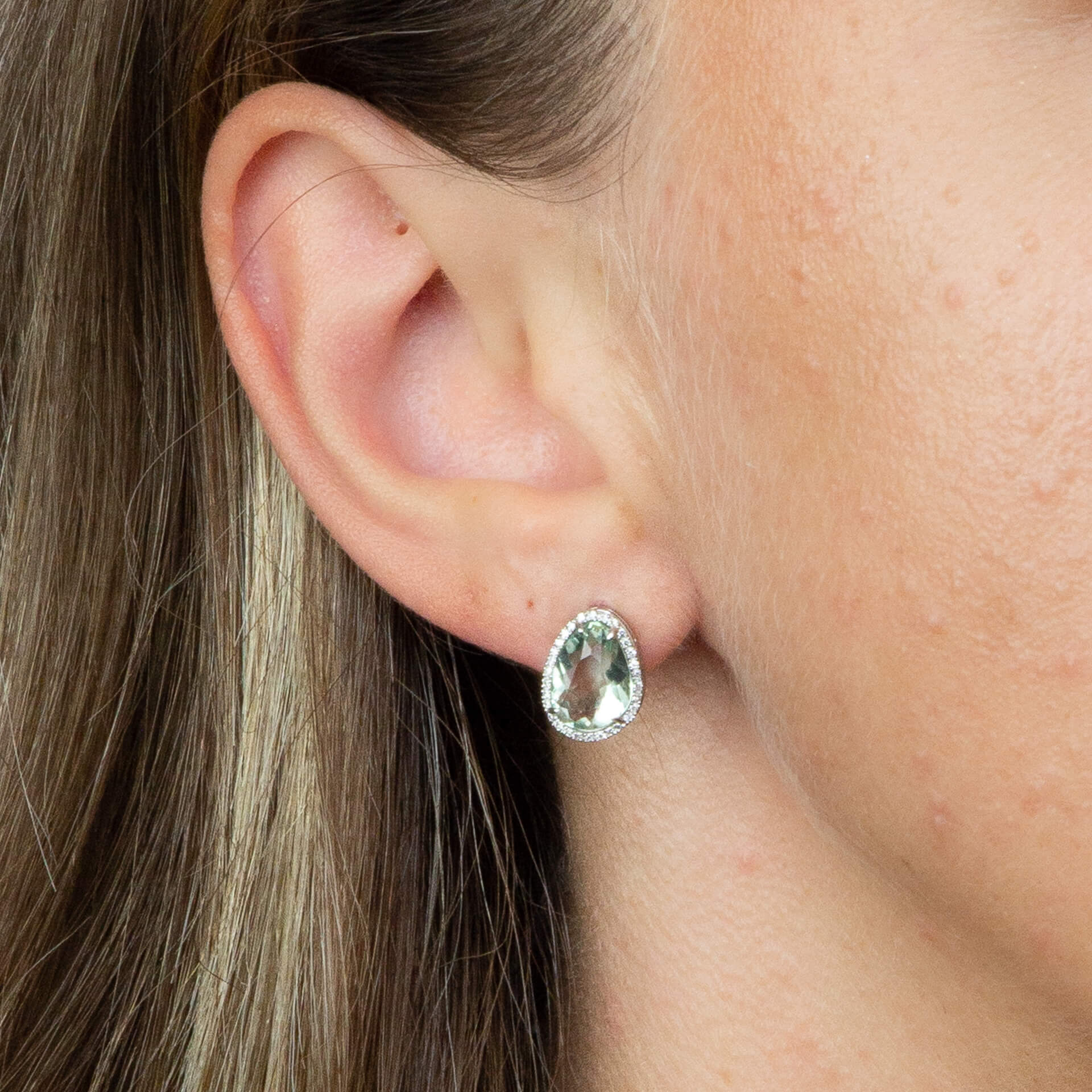 Irregular Shaped Semi-Precious Stone Stud Earrings