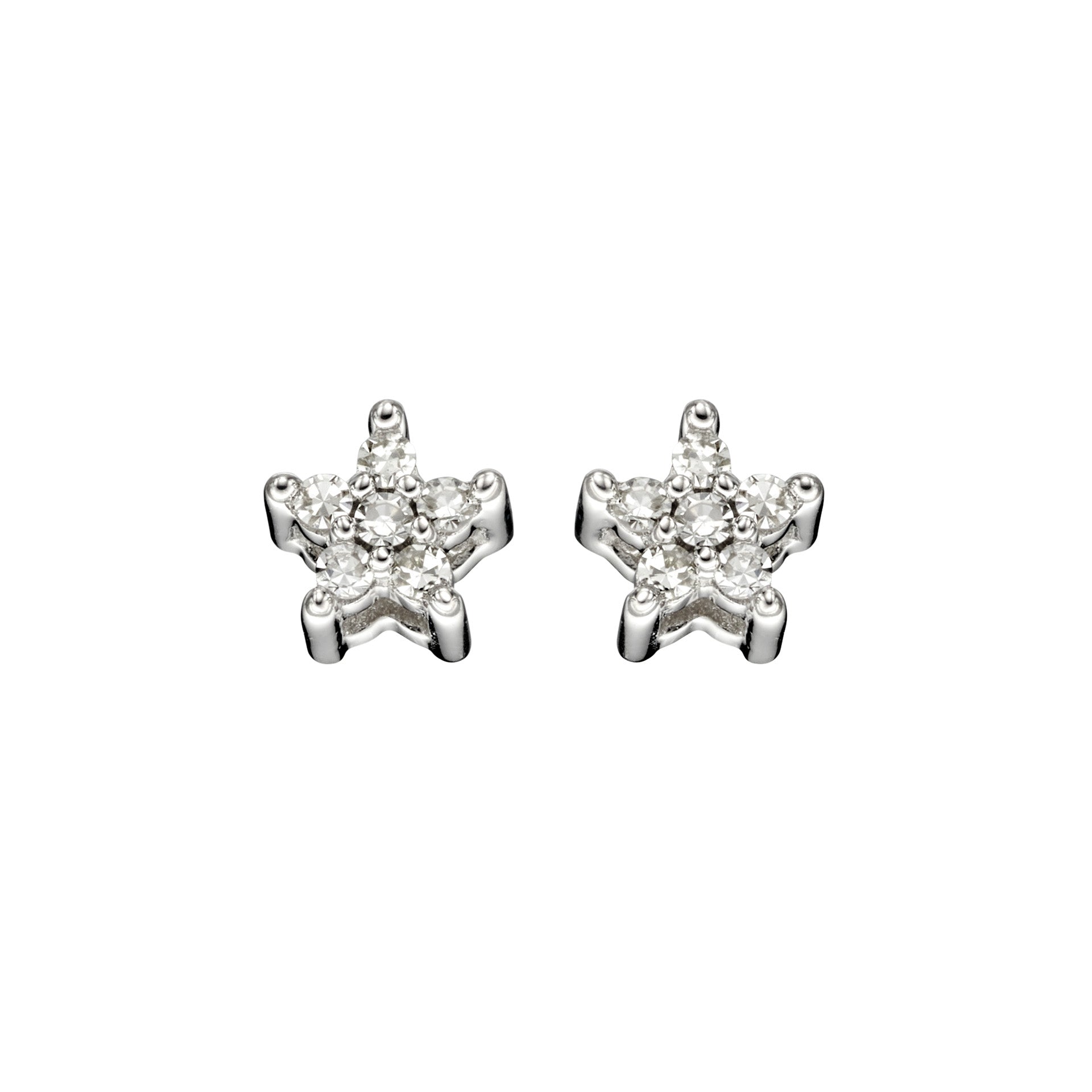 Star Shaped Diamond Stud Earrings