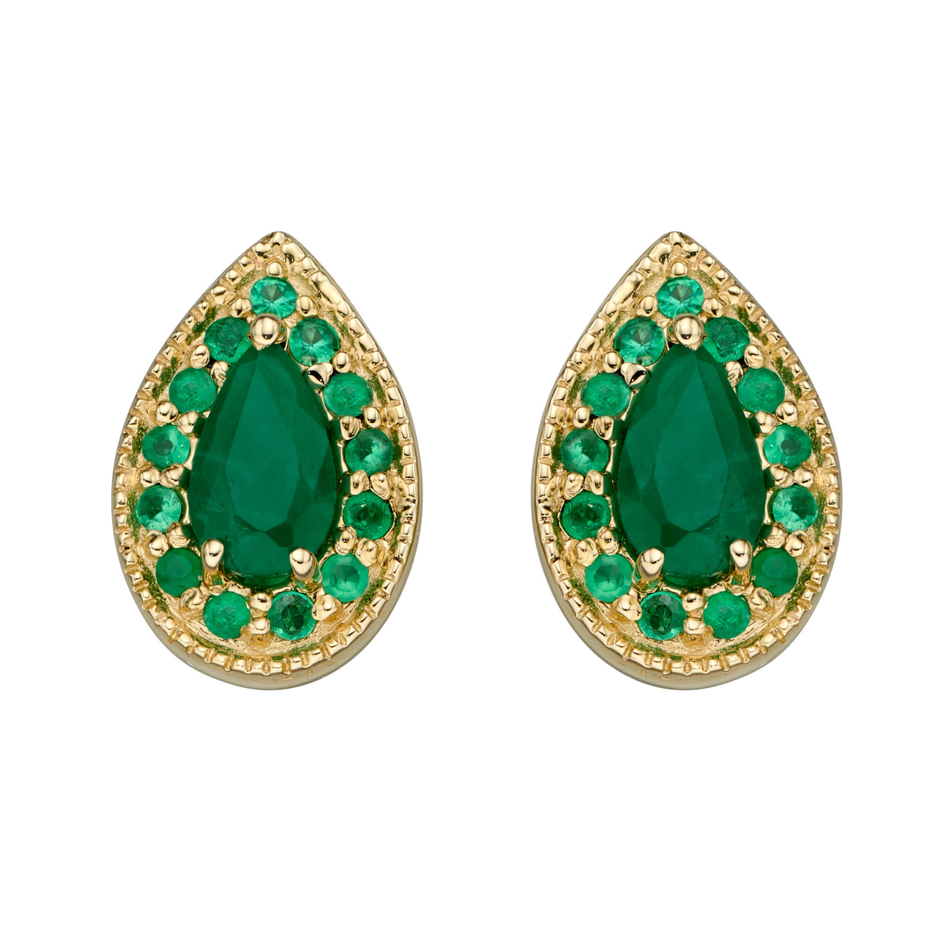 Teardrop Earrings with Precious Stone