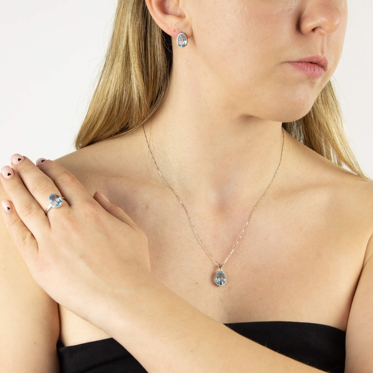 Irregular Shaped Semi-Precious Stone Stud Earrings