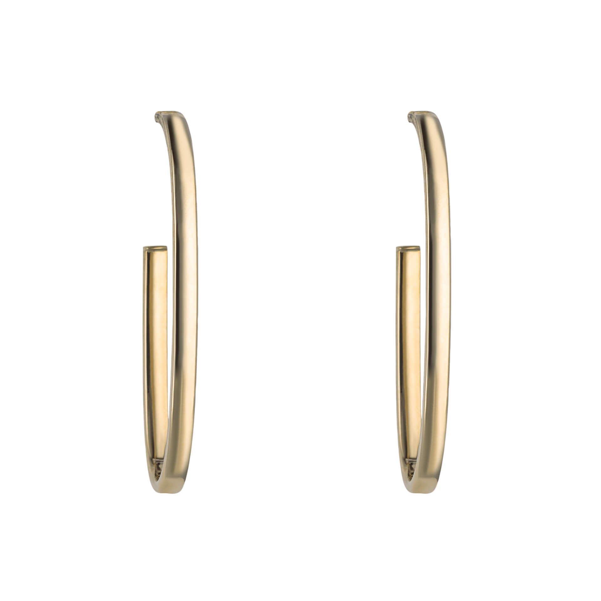 Open Oval 3/4 Hoop Earrings