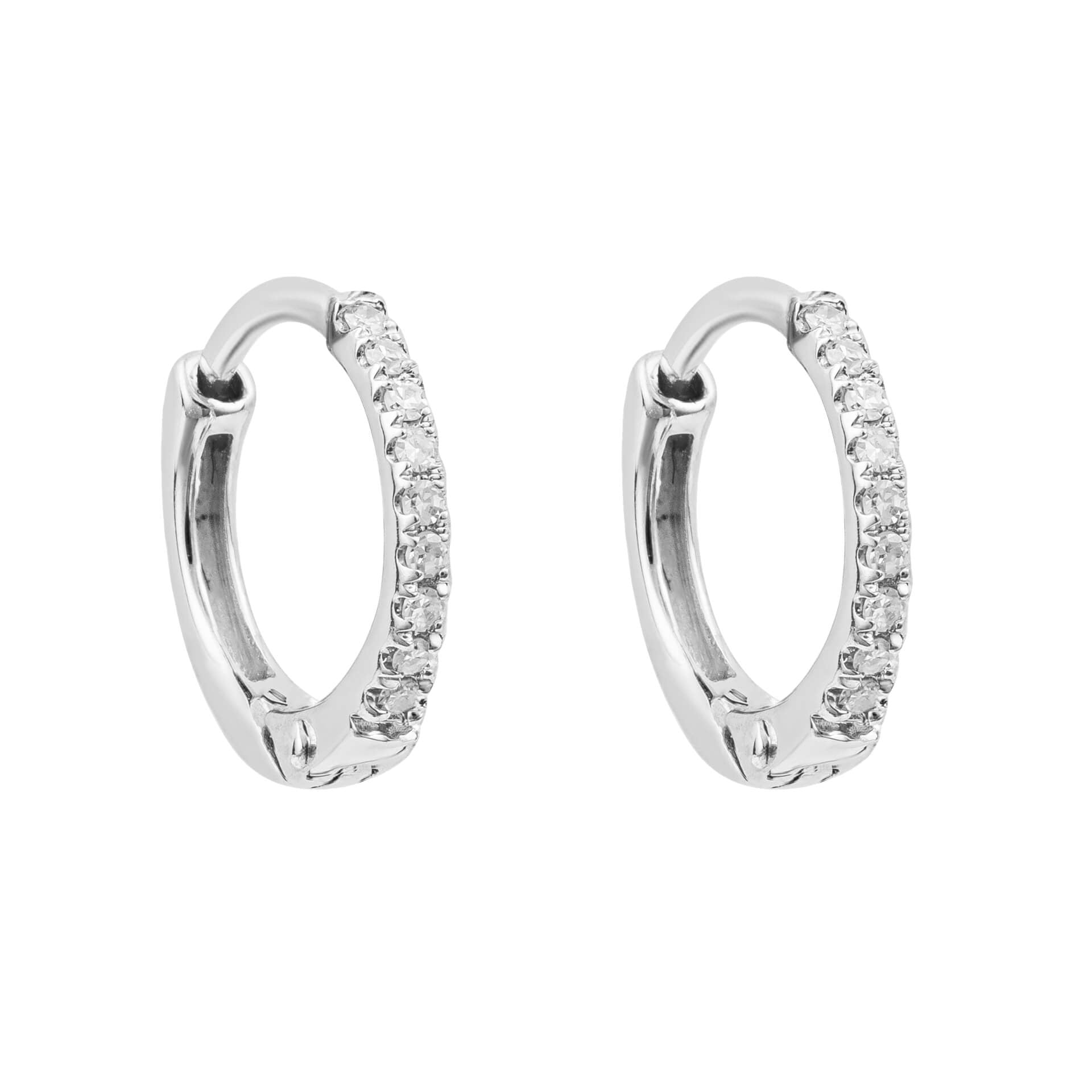 Hoop Earrings with Pave Diamonds