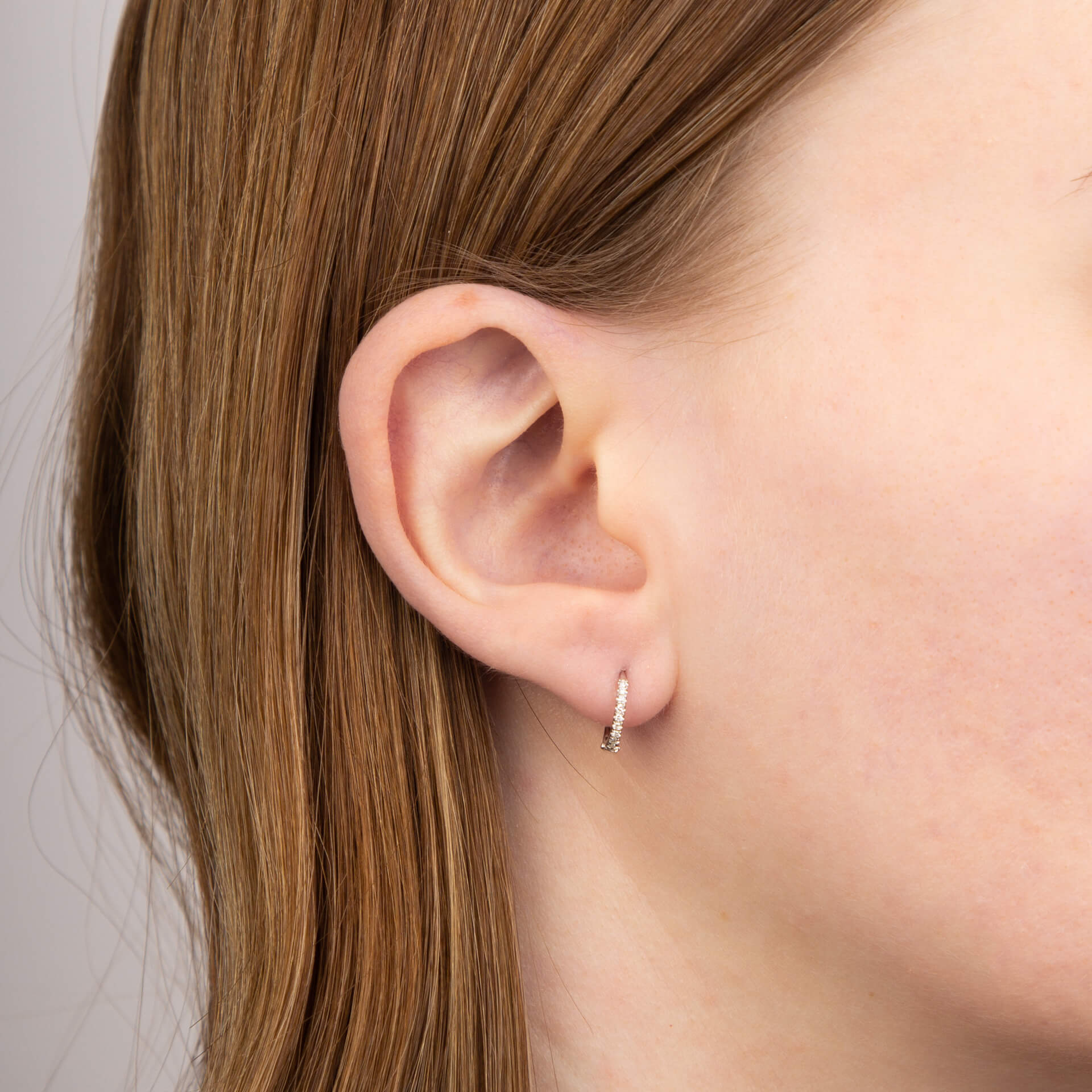 Hoop Earrings with Pave Diamonds