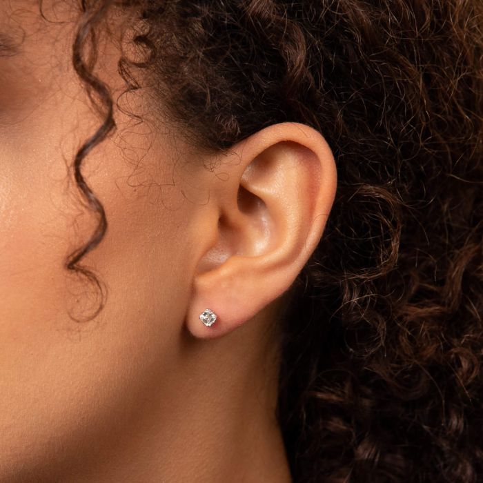 Asscher Cut Solitaire Stud Earrings