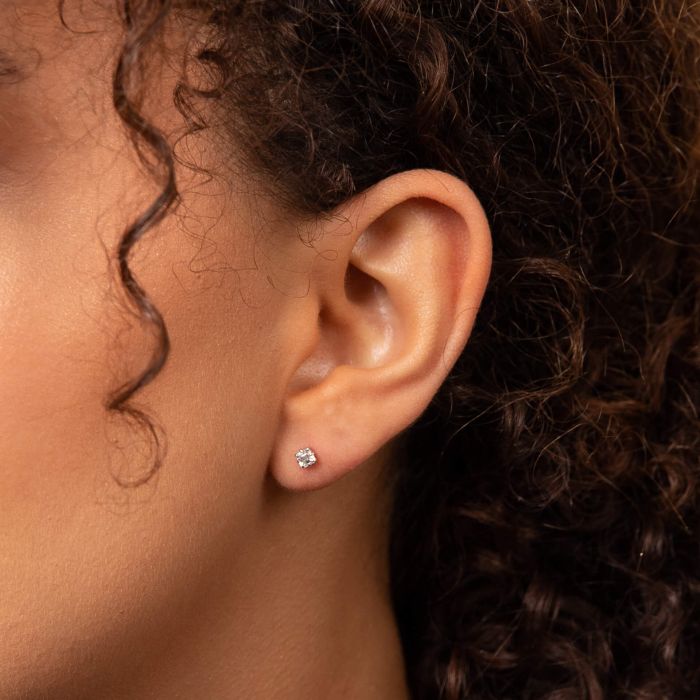 Asscher Cut Solitaire Stud Earrings