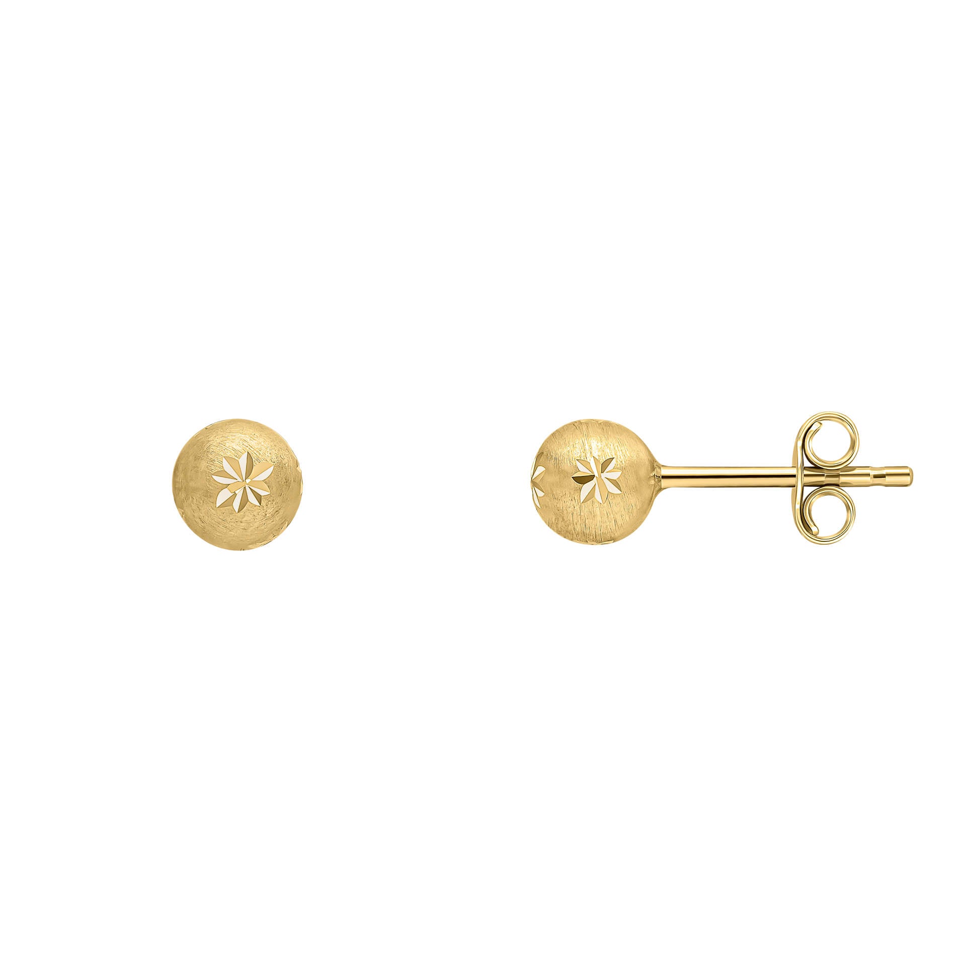 Starburst Detail Ball Stud Earrings
