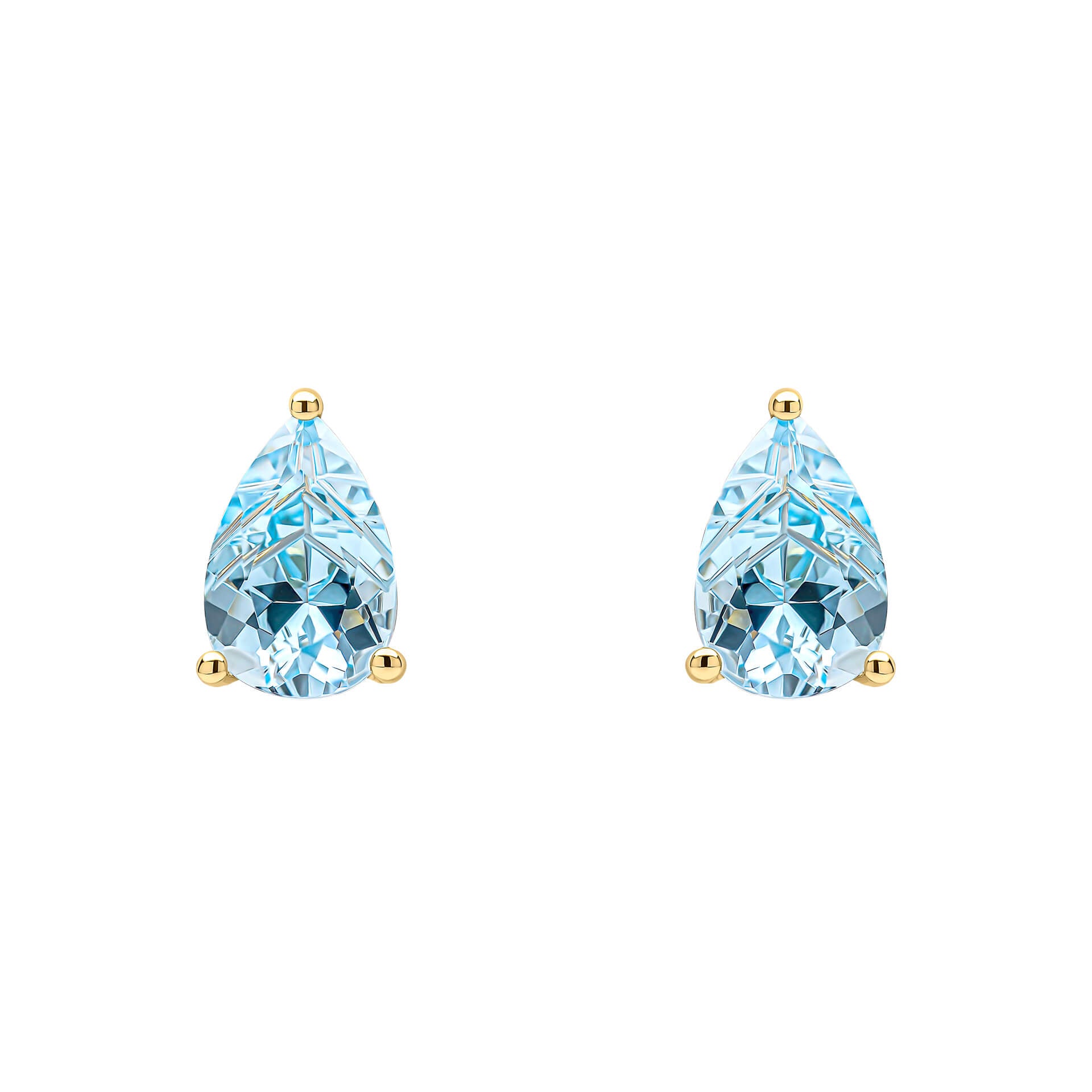 Pear Fancy Cut Topaz Stud Earrings