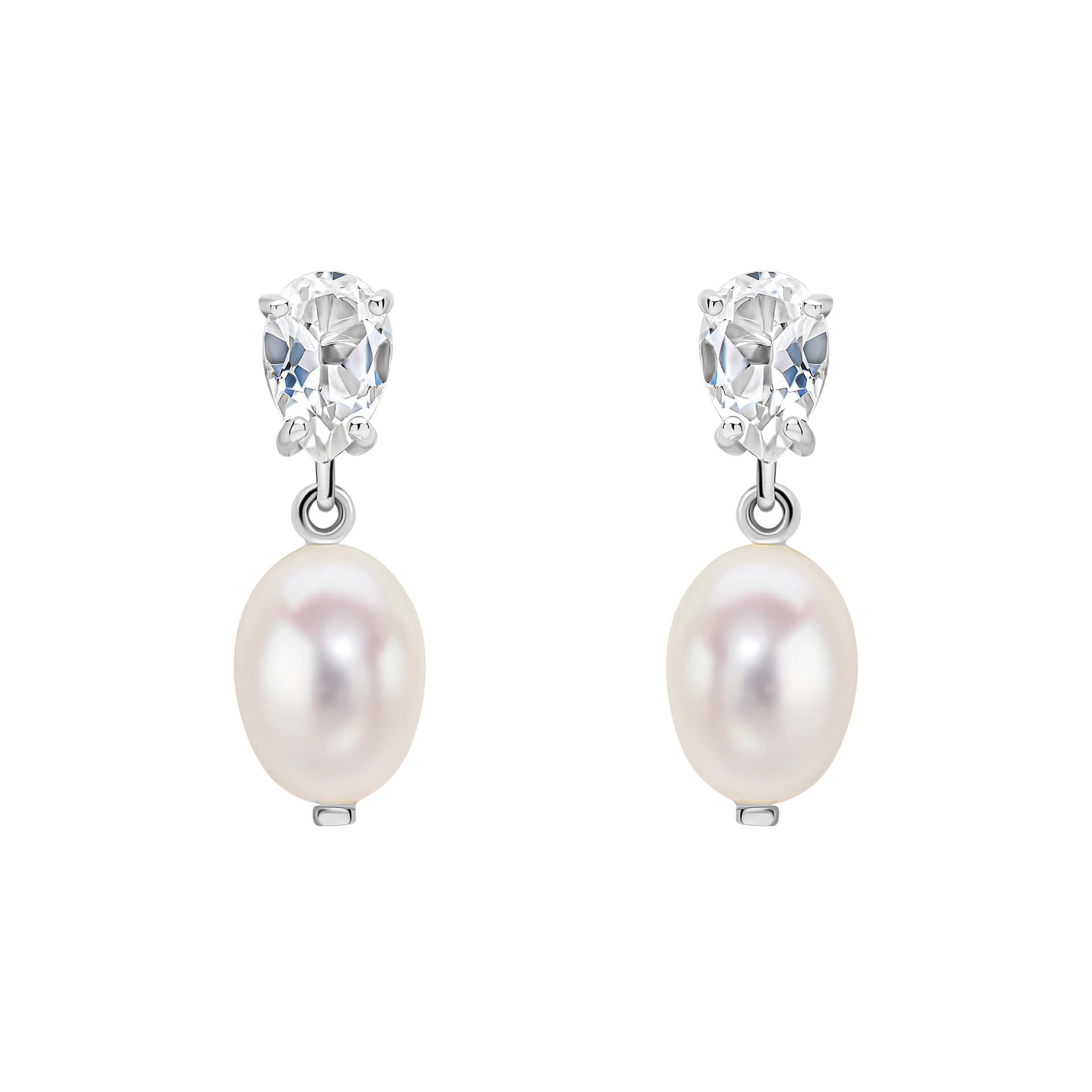 Baroque Pearl and Topaz Drop Earrings