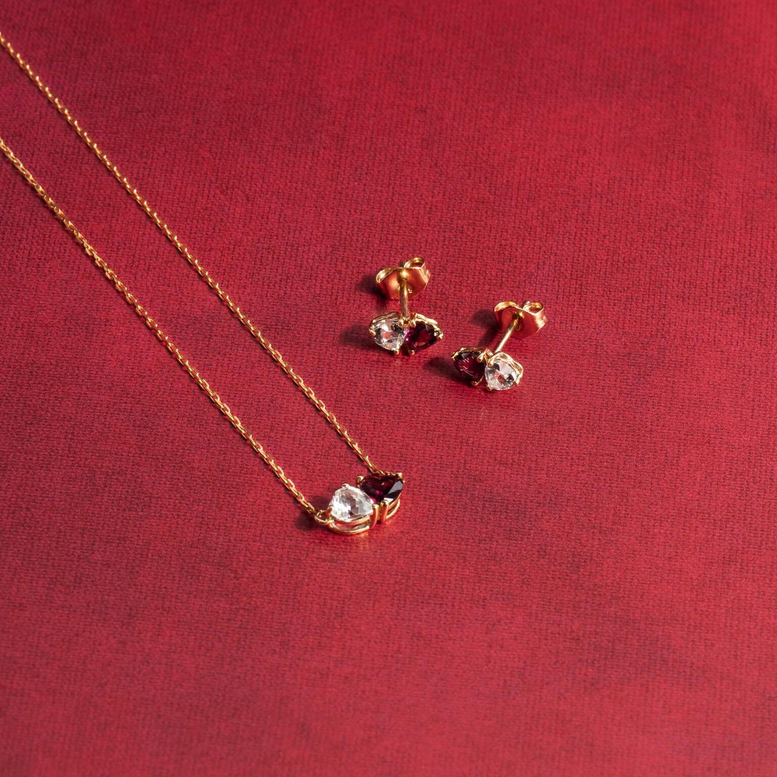 Toi et Moi Heart Stud Earrings