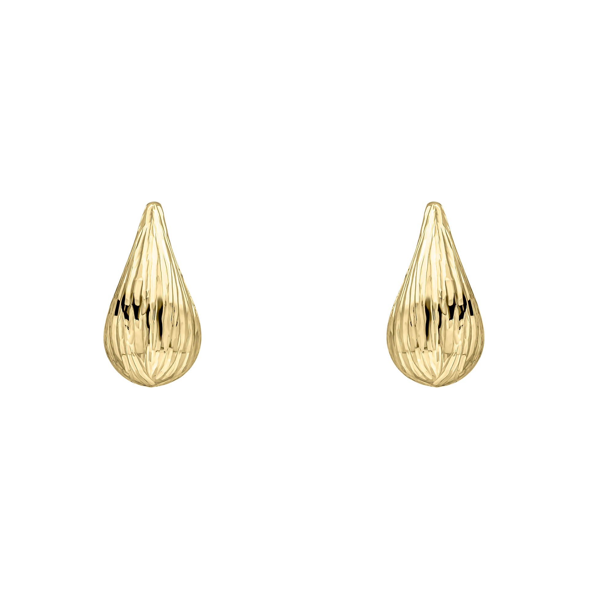 Ridged Teardrop Stud Earrings