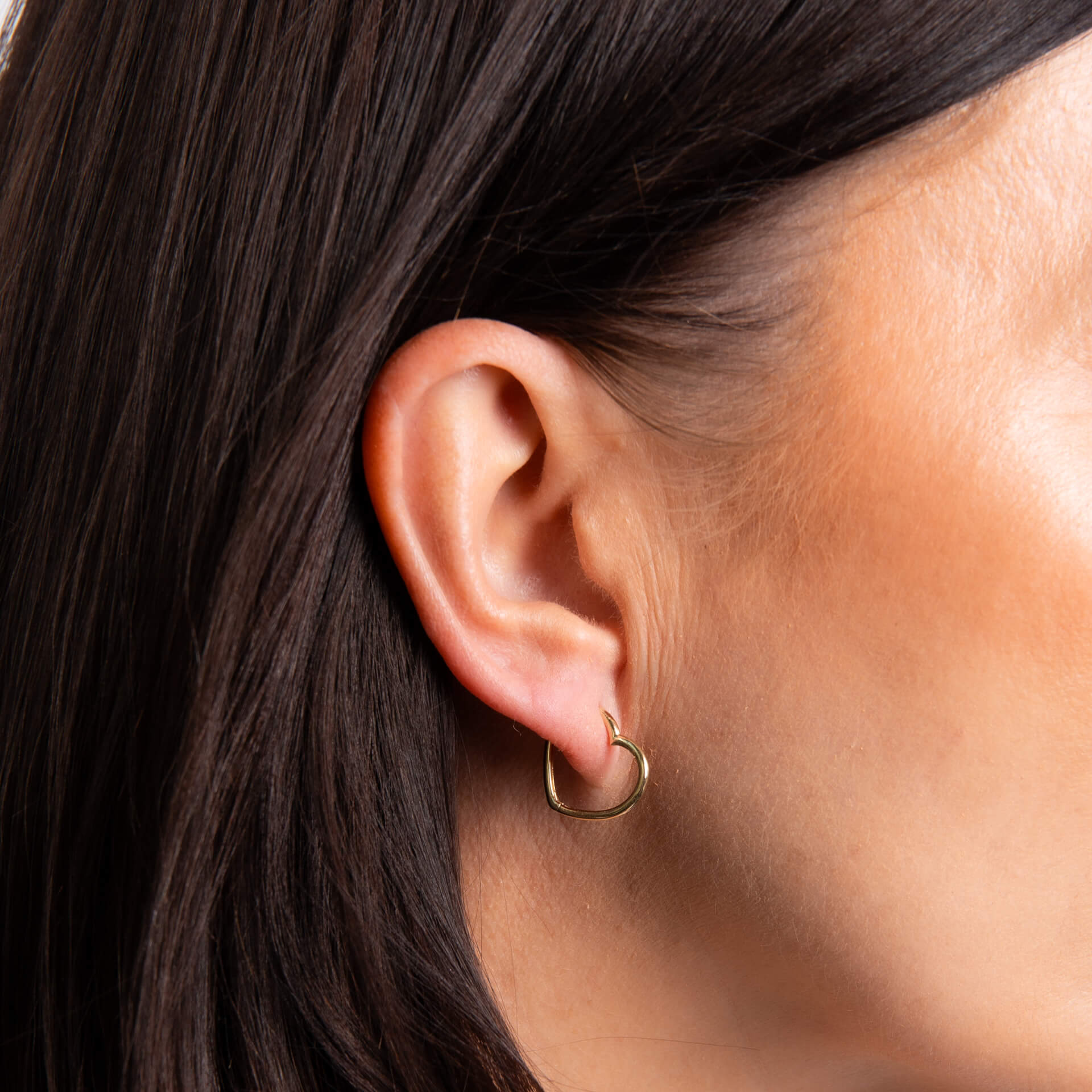 Open Heart Hoop Earrings