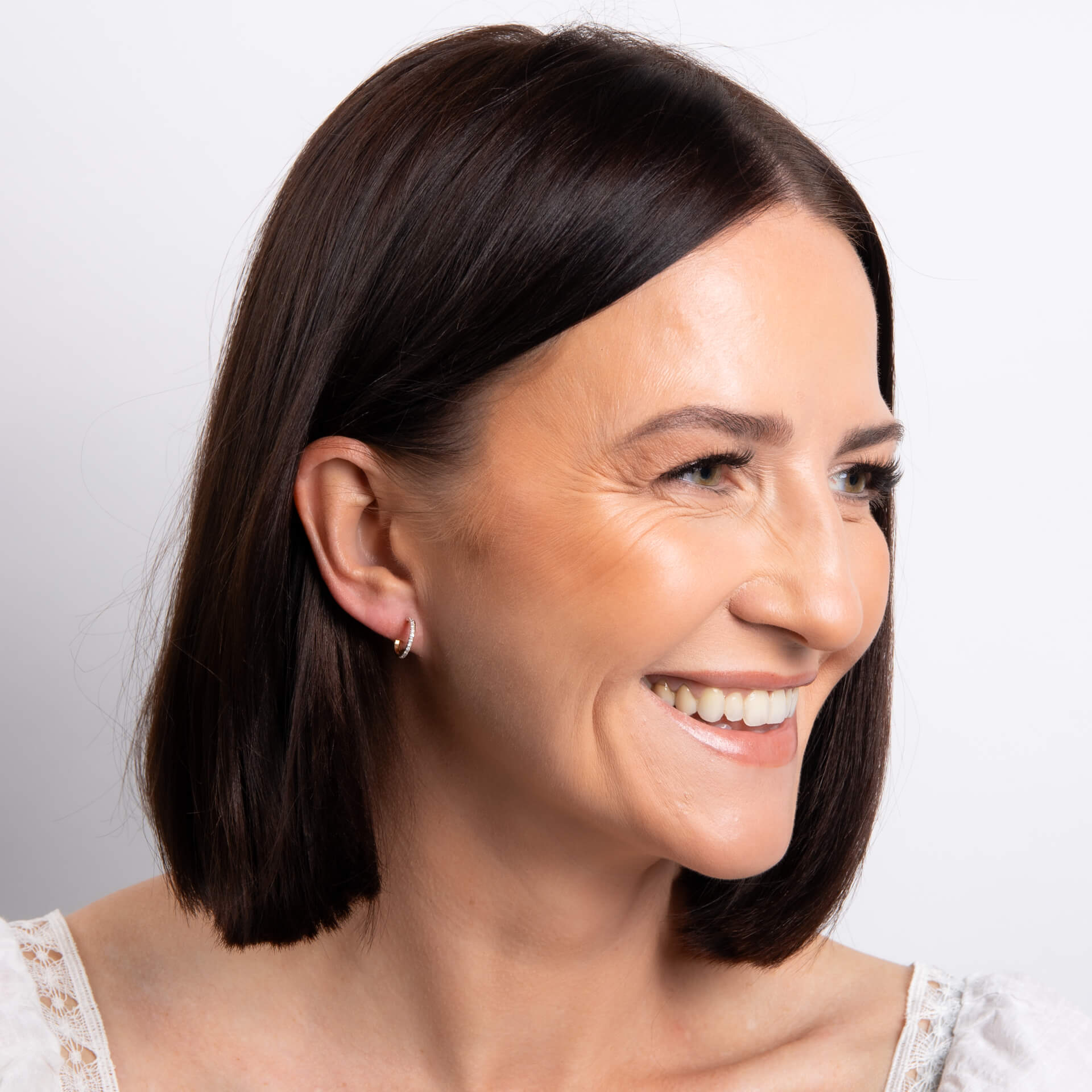 Diamond Double Hoop Earrings