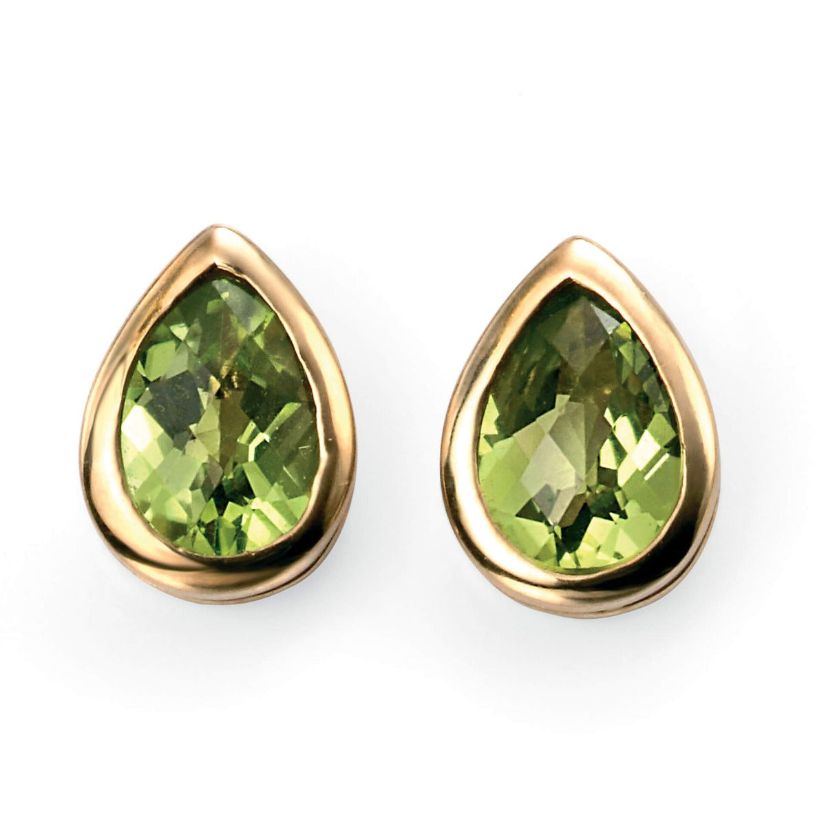 Peridot Teardrop Stud Earrings