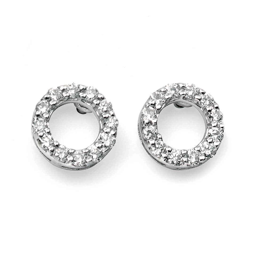 Open Circle Earrings with Diamonds