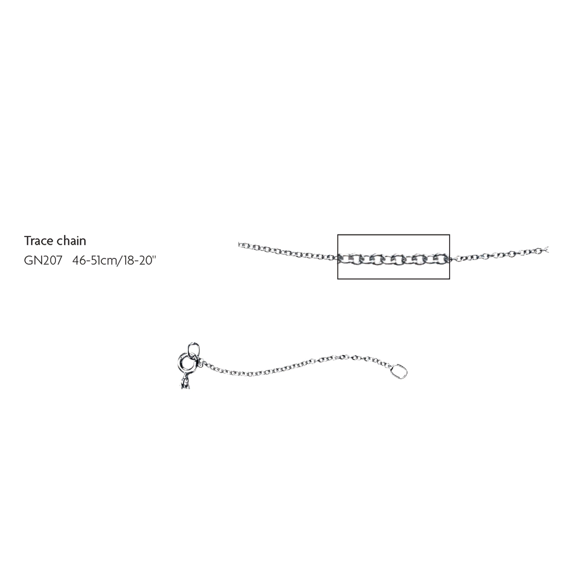 1.2mm Trace Chain 46cm-51cm