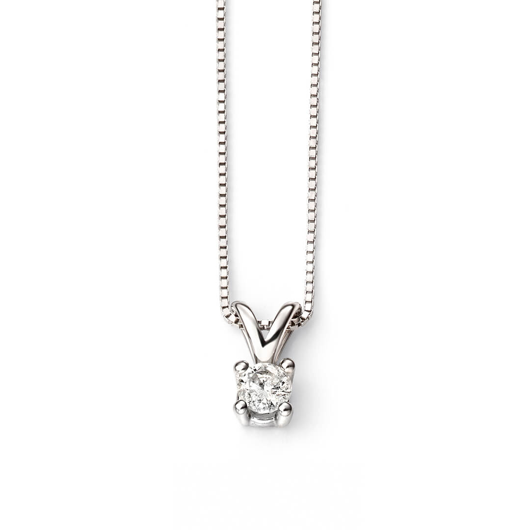 Double Bale Solitaire Diamond Pendant