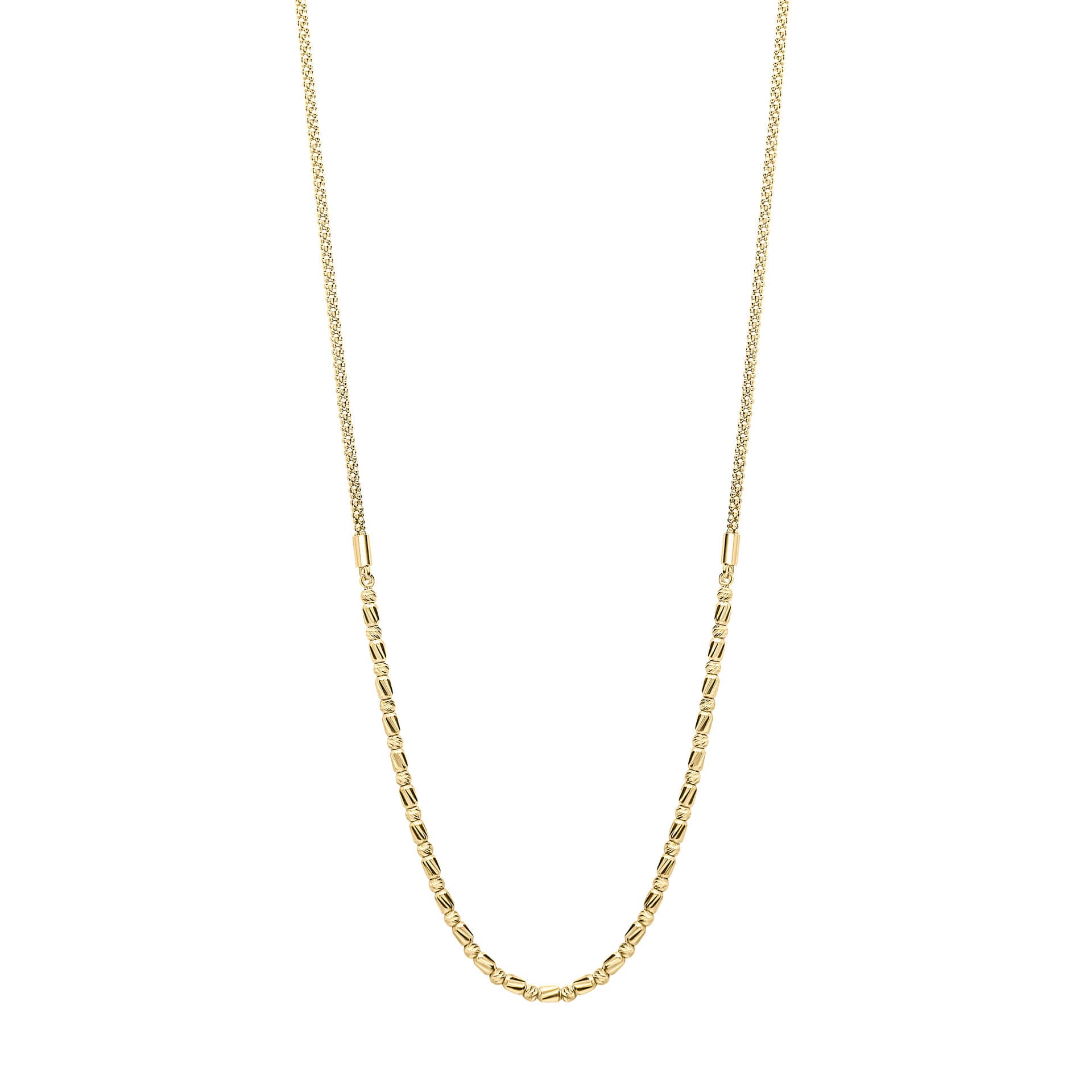 Diamond Cut Bead Bar Necklace