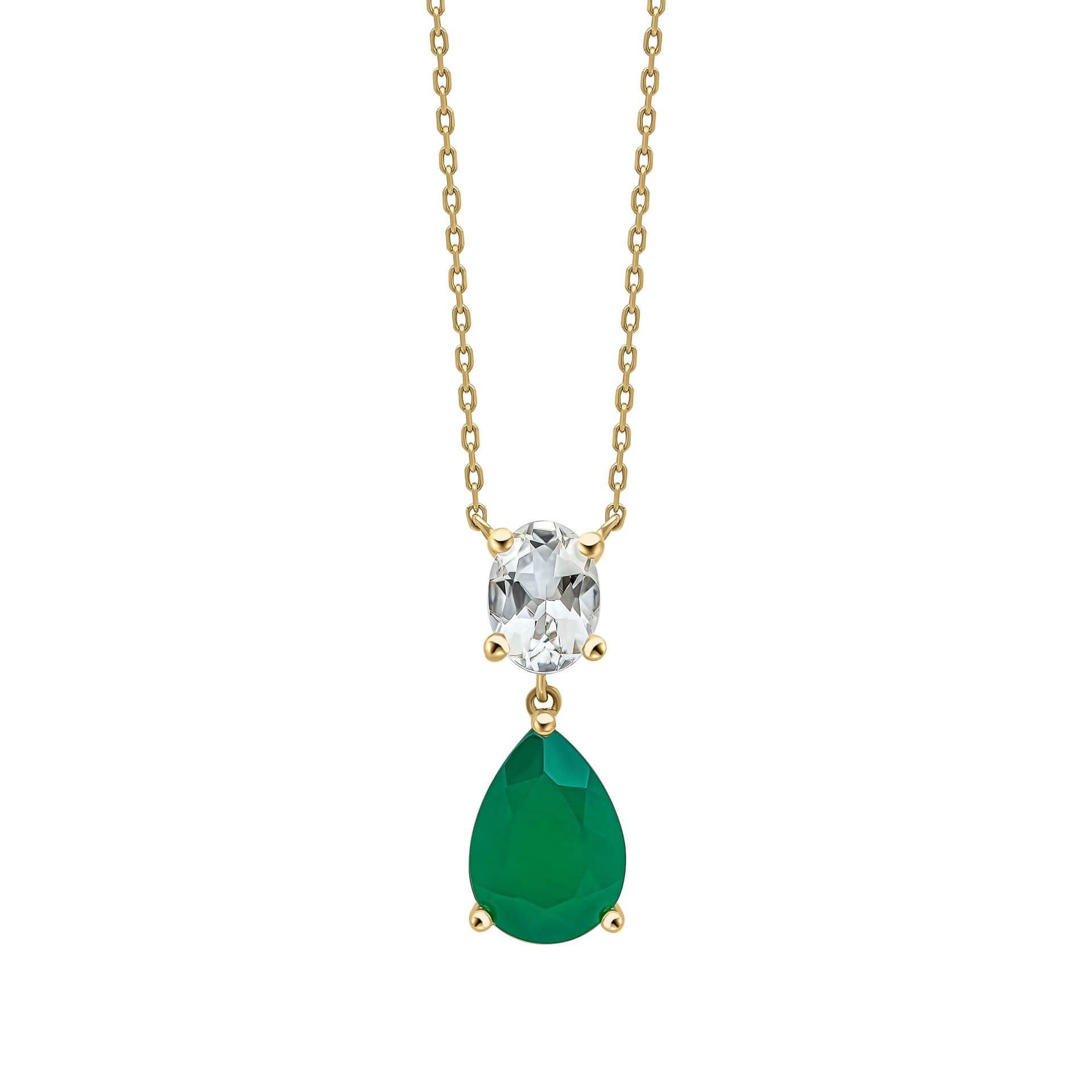 Toi et Moi Amethyst and Onyx Drop Necklace