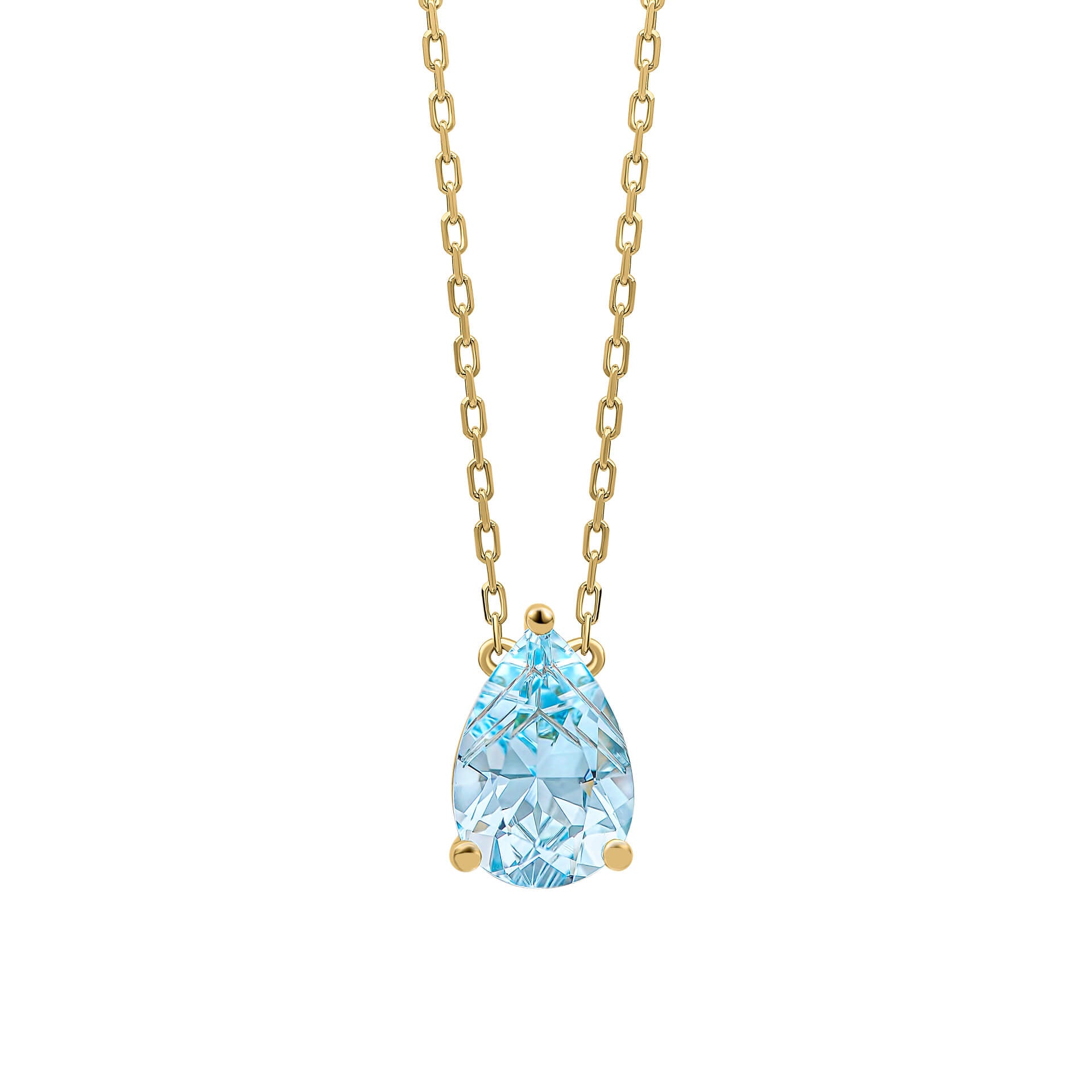 Pear Fancy Cut Topaz Necklace