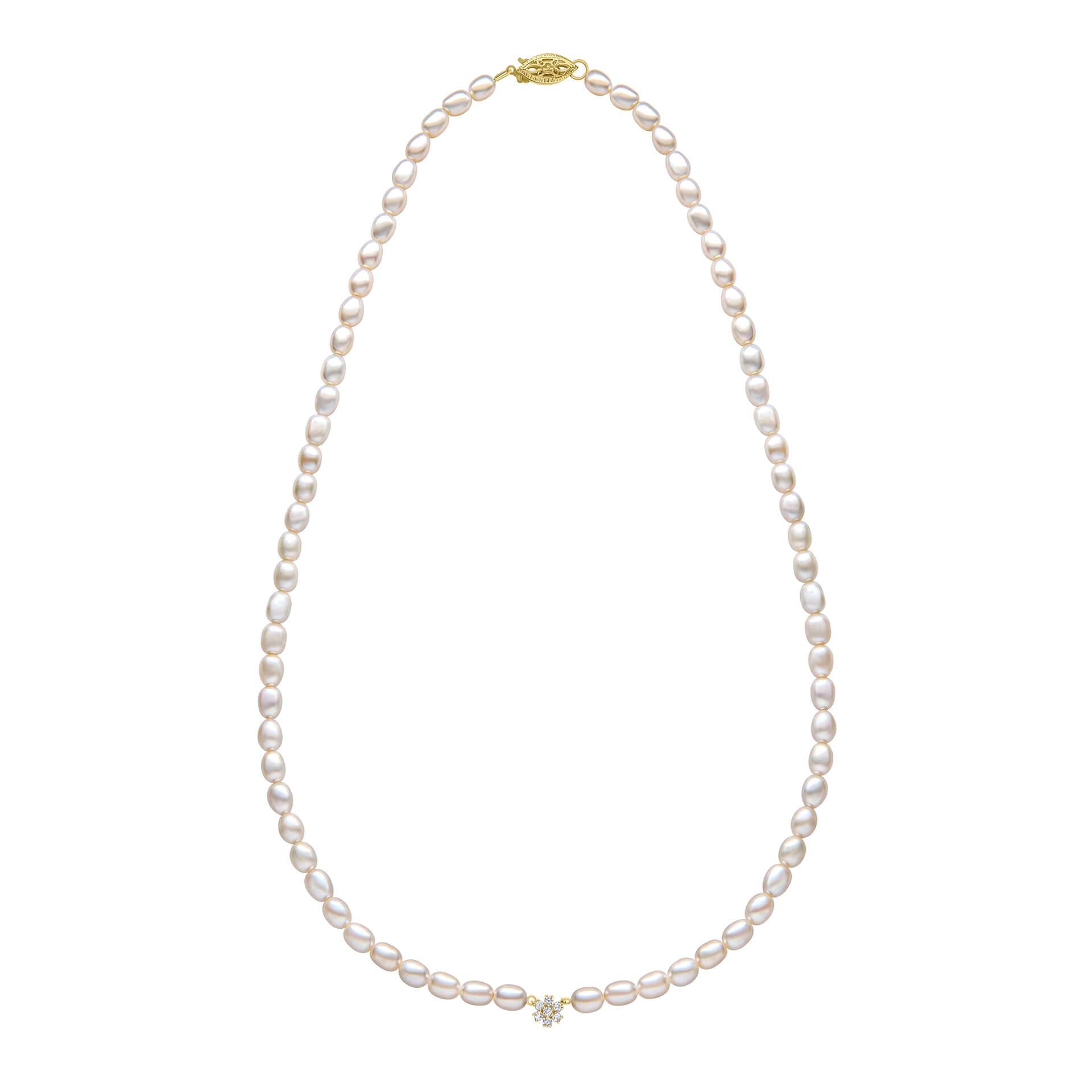 Seed Pearl and Flower Necklace