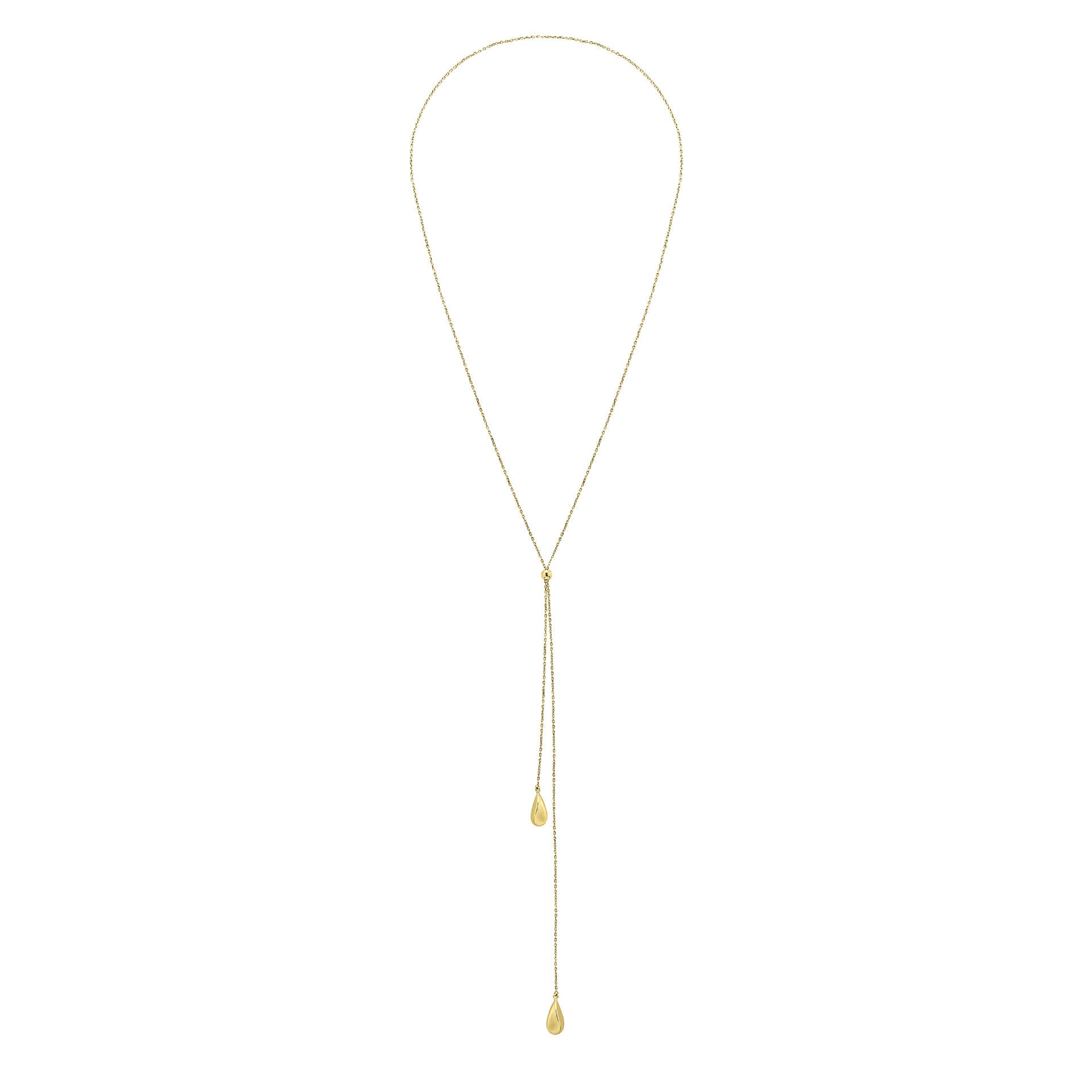 Organic Teardrop Lariat Necklace