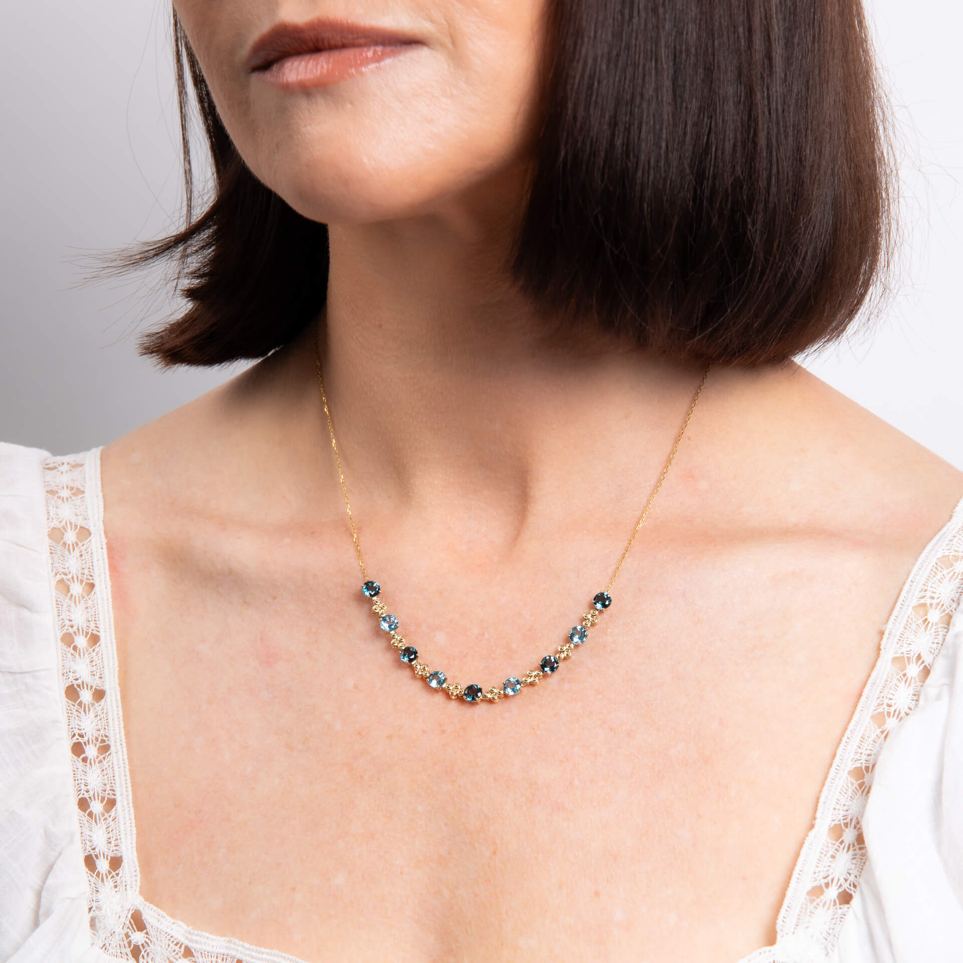 Ornate Blue Topaz Necklace