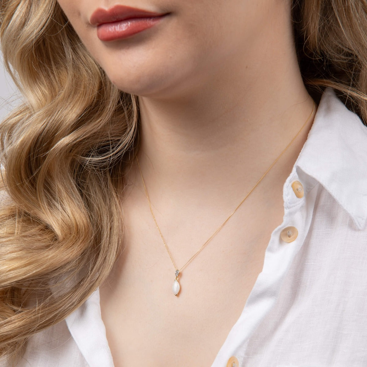 Opal Drop Pendant with Diamond Bale