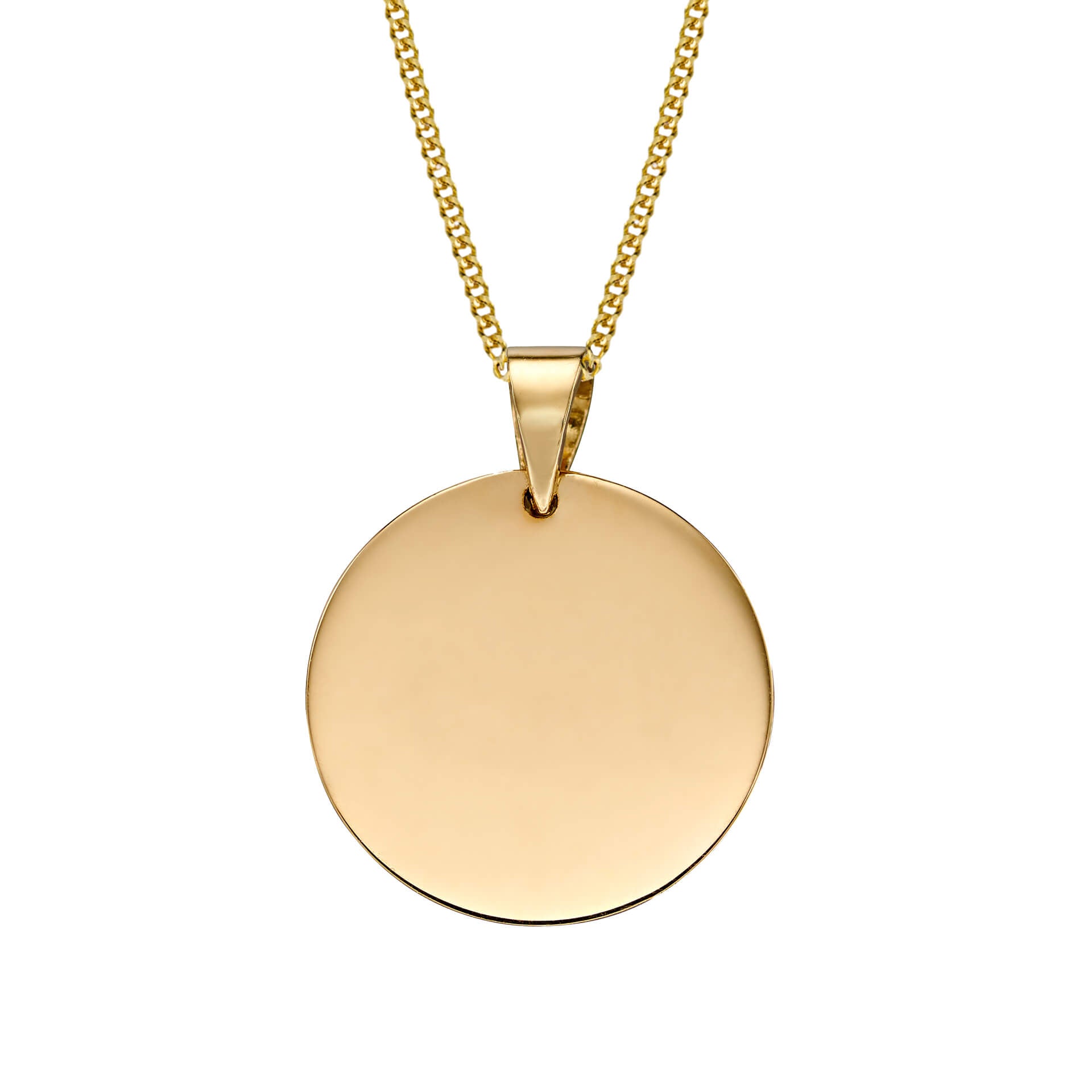 Plain Engravable Disc Pendant