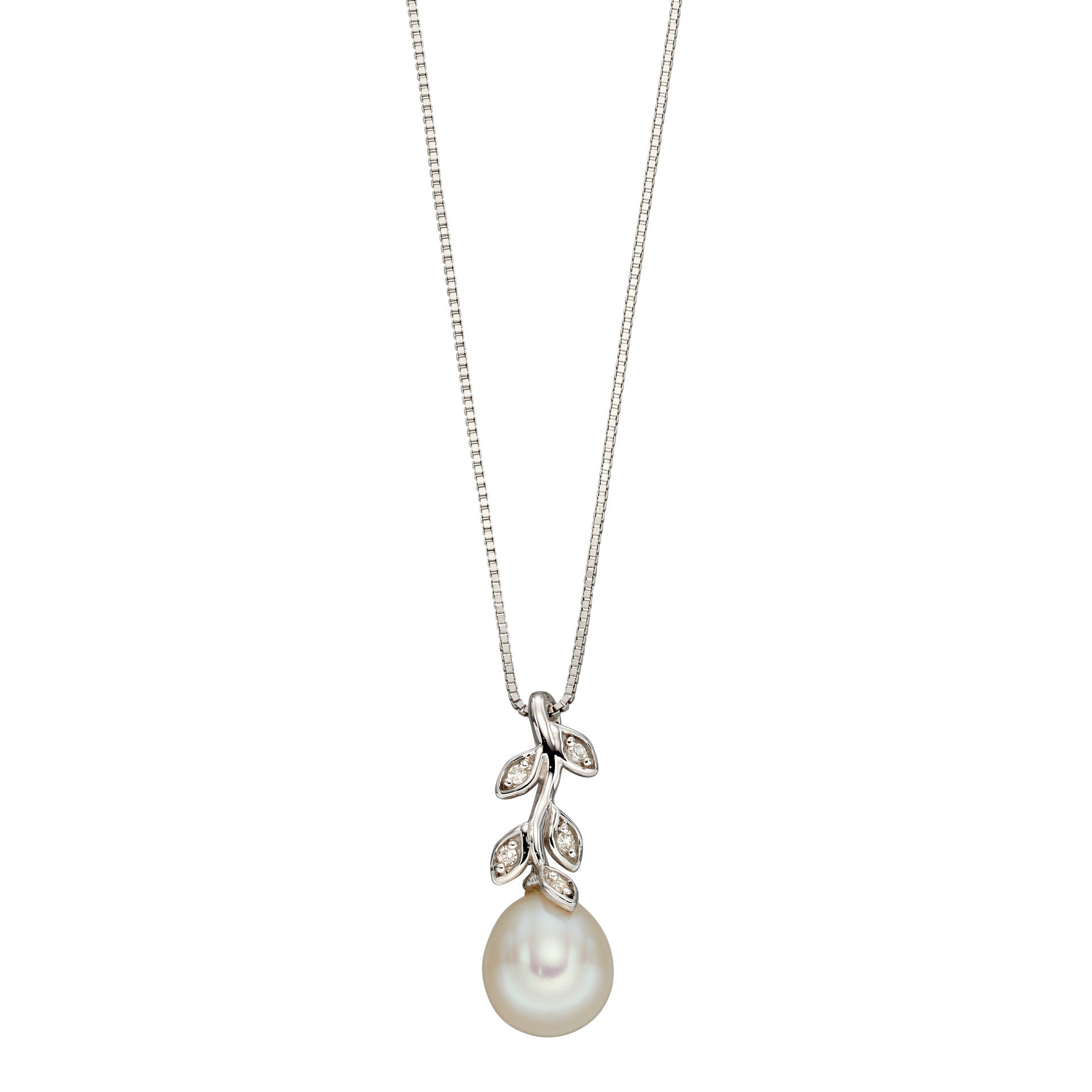 Pearl and Diamond Vine Pendant
