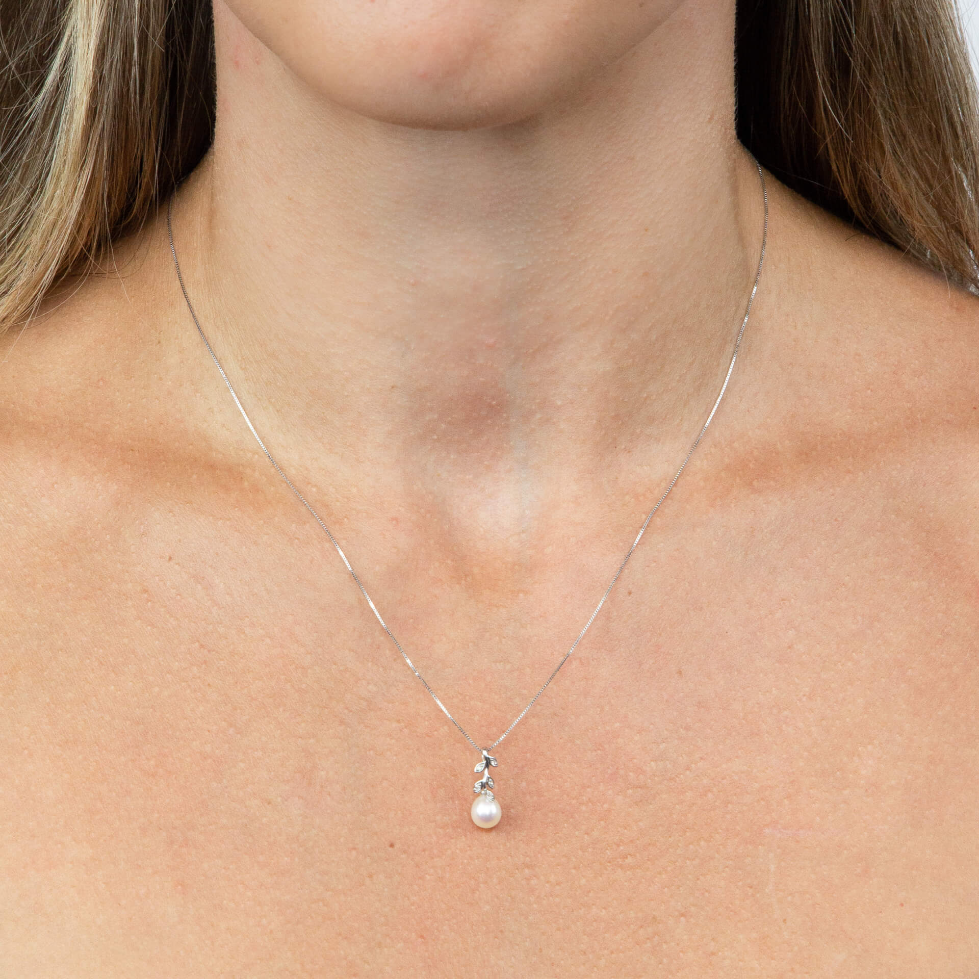 Pearl and Diamond Vine Pendant
