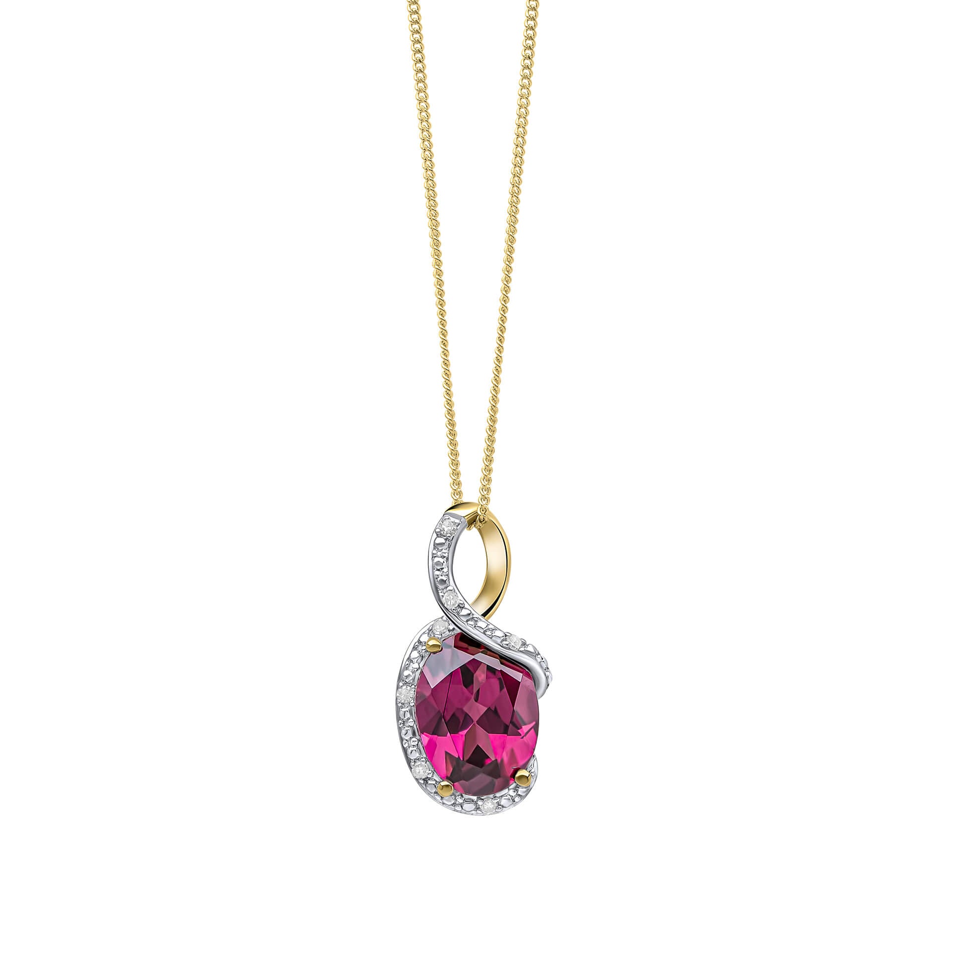 Elegant Twist Garnet Pendant