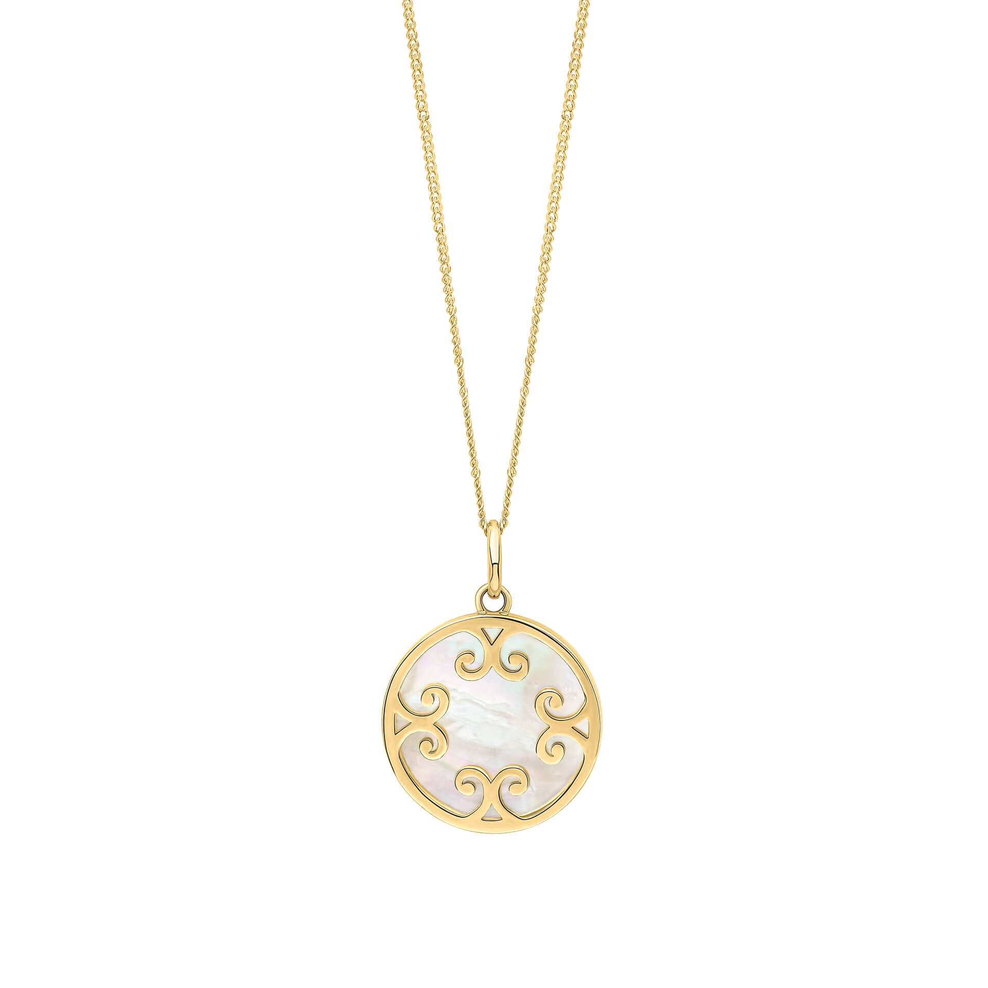 Mother Of Pearl Inlay Swirl Pendant