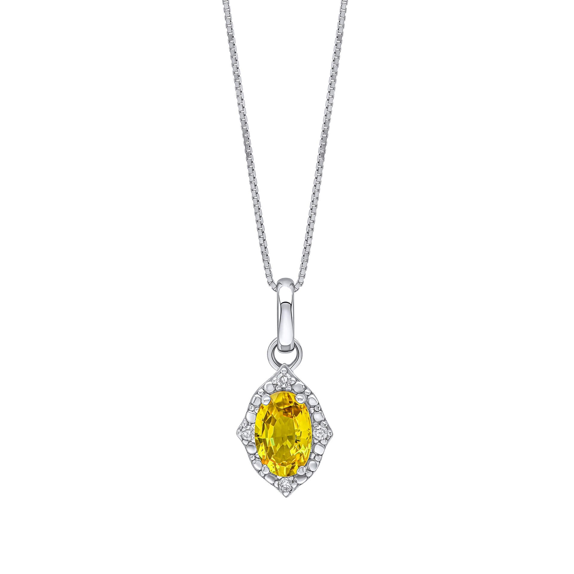 Oval Sapphire and Diamond Pendant