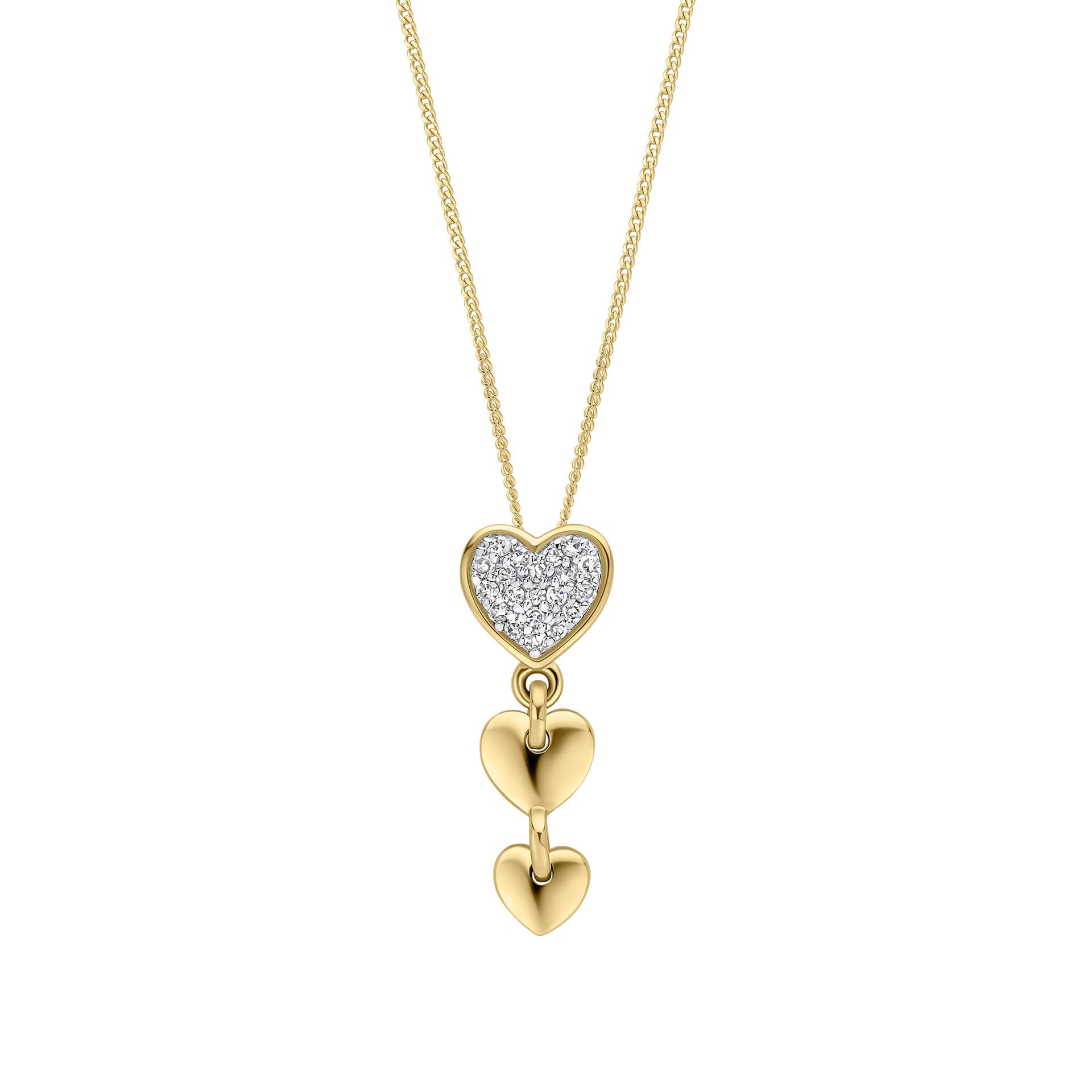 Triple Heart Drop Pendant