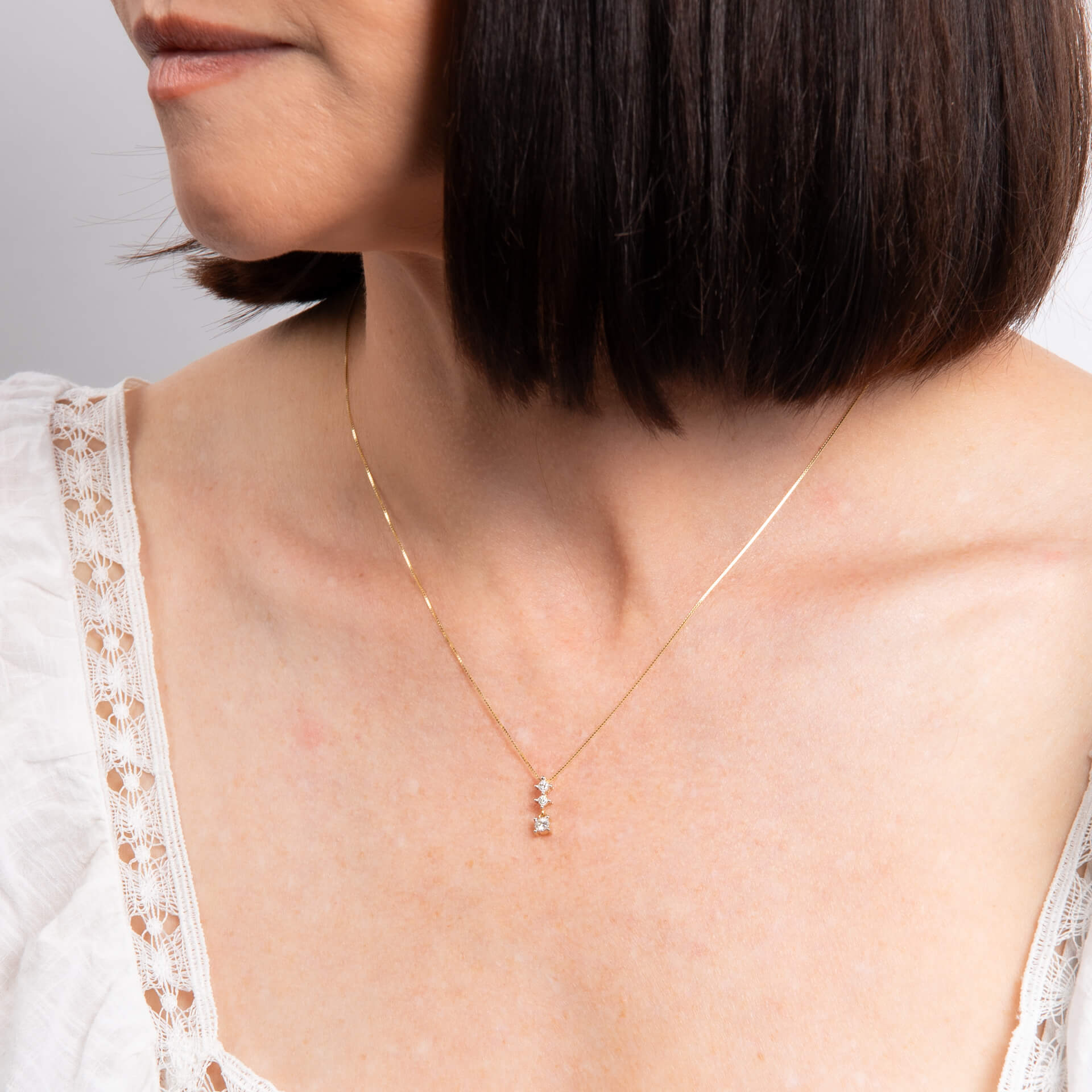Diamond Trilogy Drop Pendant