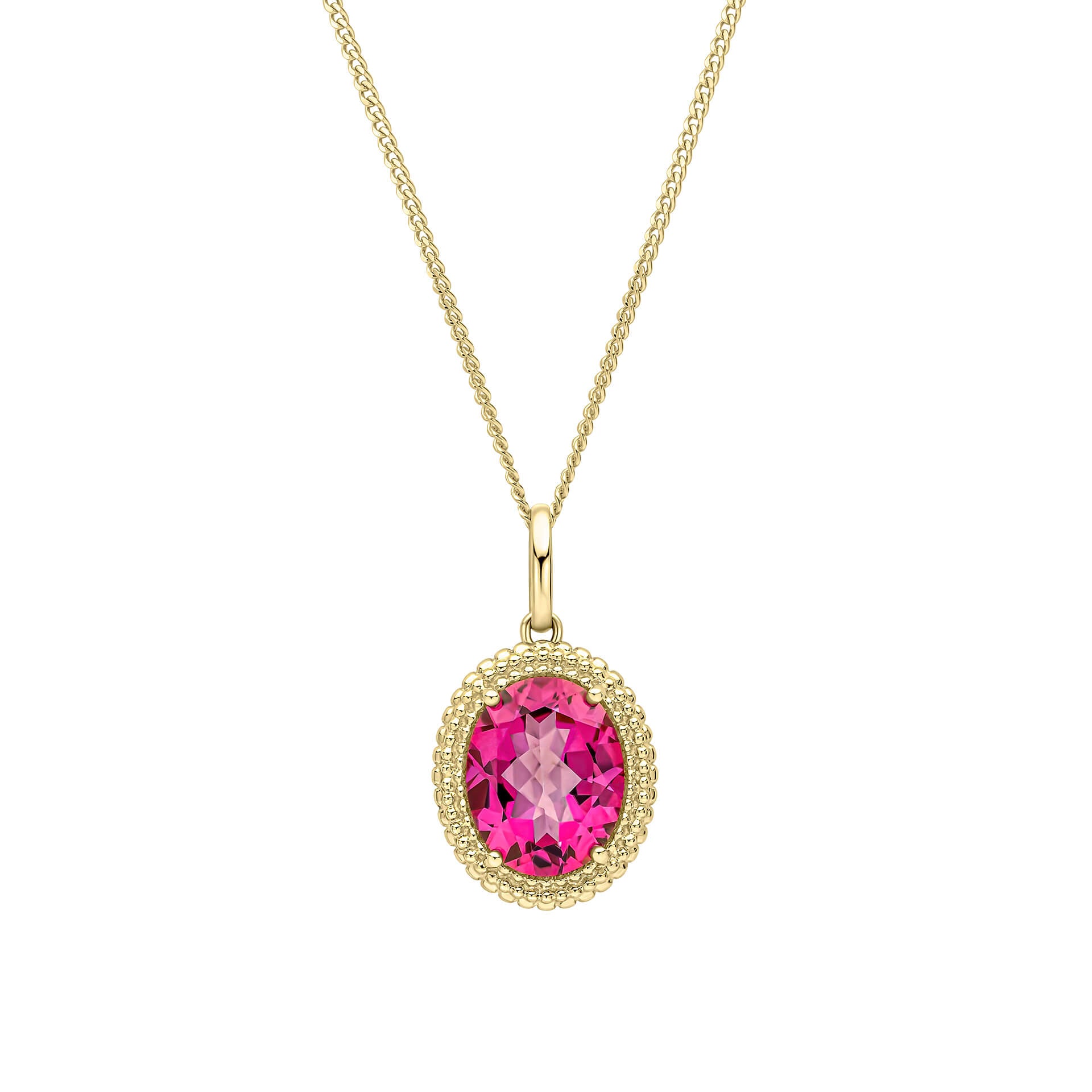 Oval Cut Pink Topaz Pendant