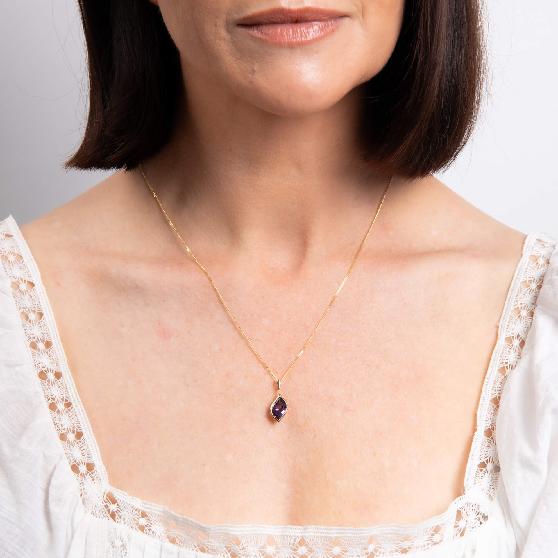 Flame Cut Amethyst Pendant