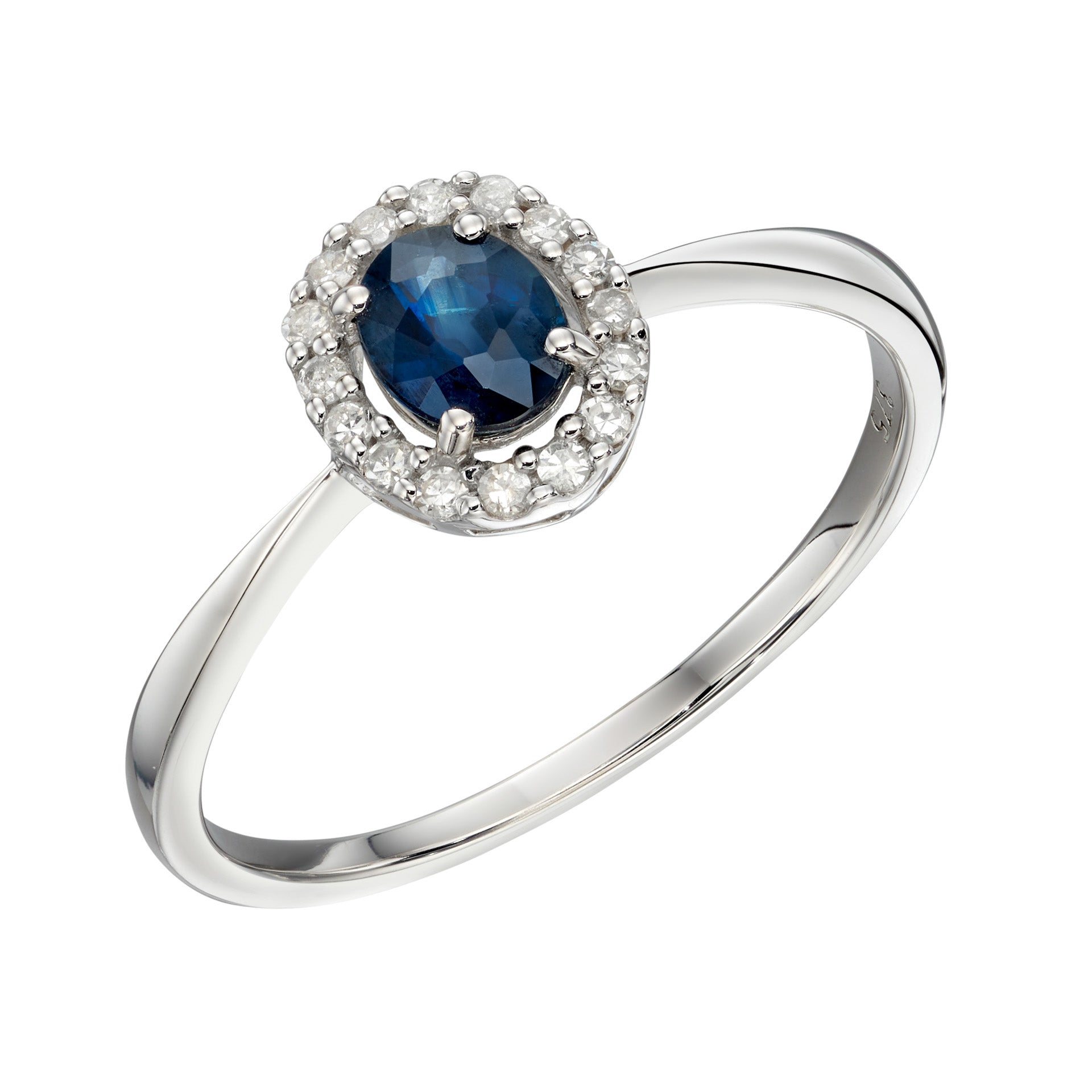 Precious Stone Ring with Diamond Cluster Surround