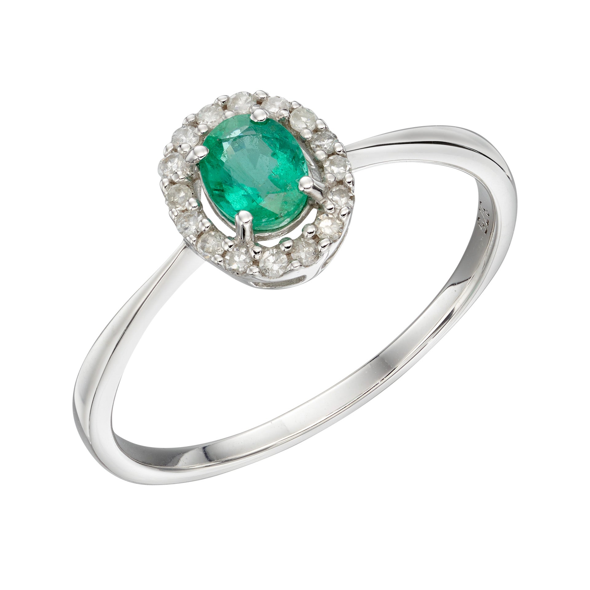 Precious Stone Ring with Diamond Cluster Surround